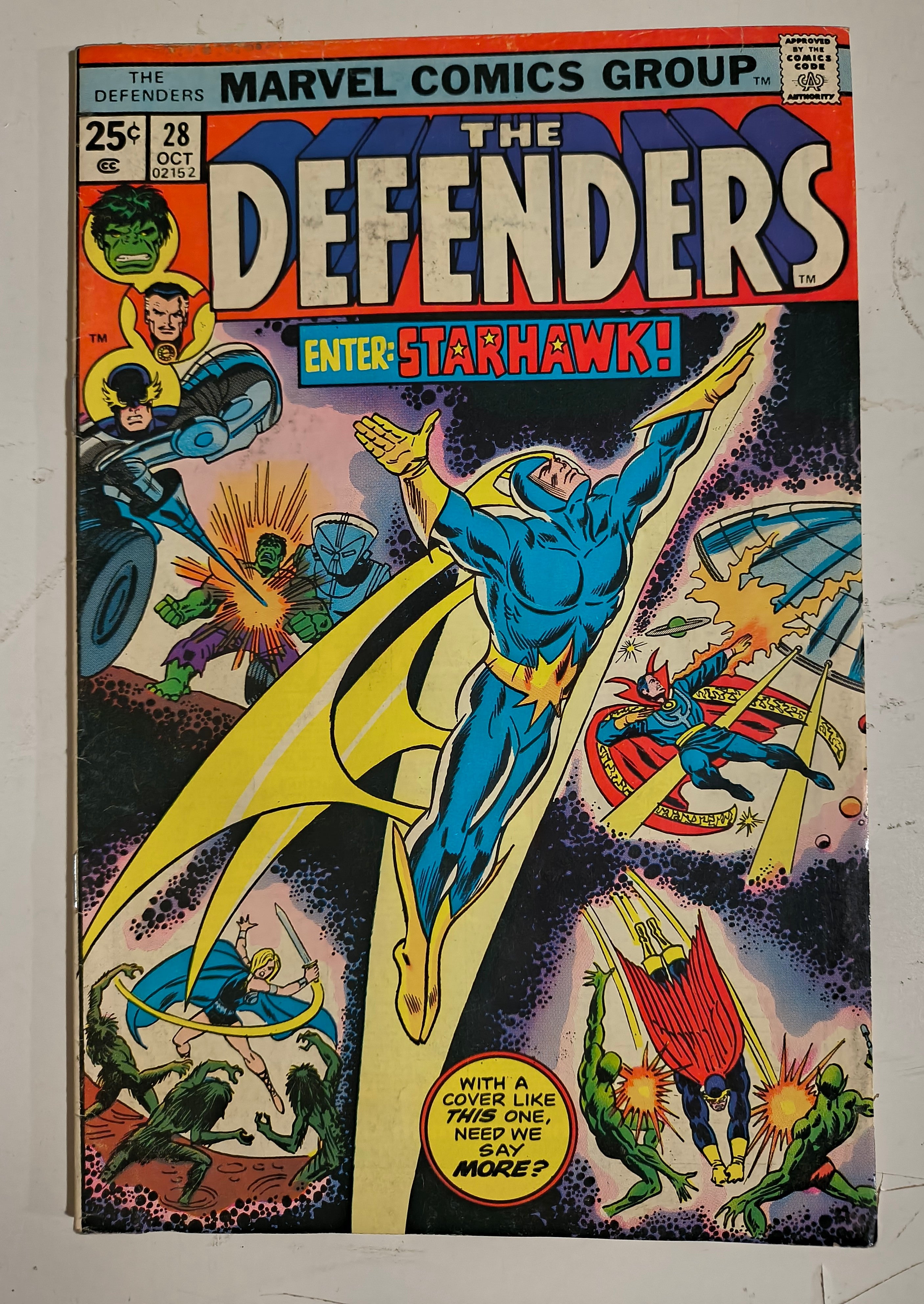 1975 Marvel Comics The Defenders #28 First Full Appearance of Starhawk
