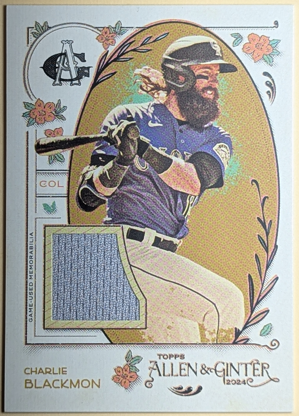 2024 Topps Allen & Ginter Charlie Blackmon Relic AGR-CB Colorado Rockies