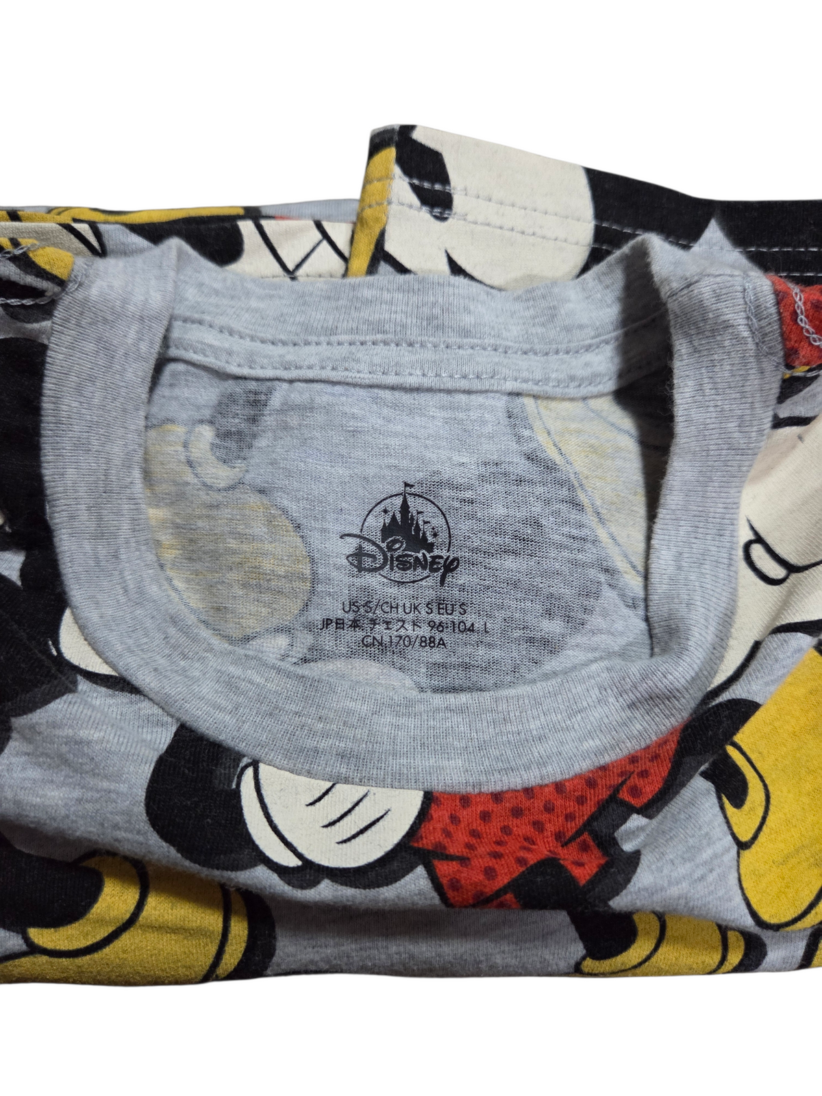 Disney Parks Mickey Mouse Pie Eye All Over Print Grey T-Shirt Size Small image 3