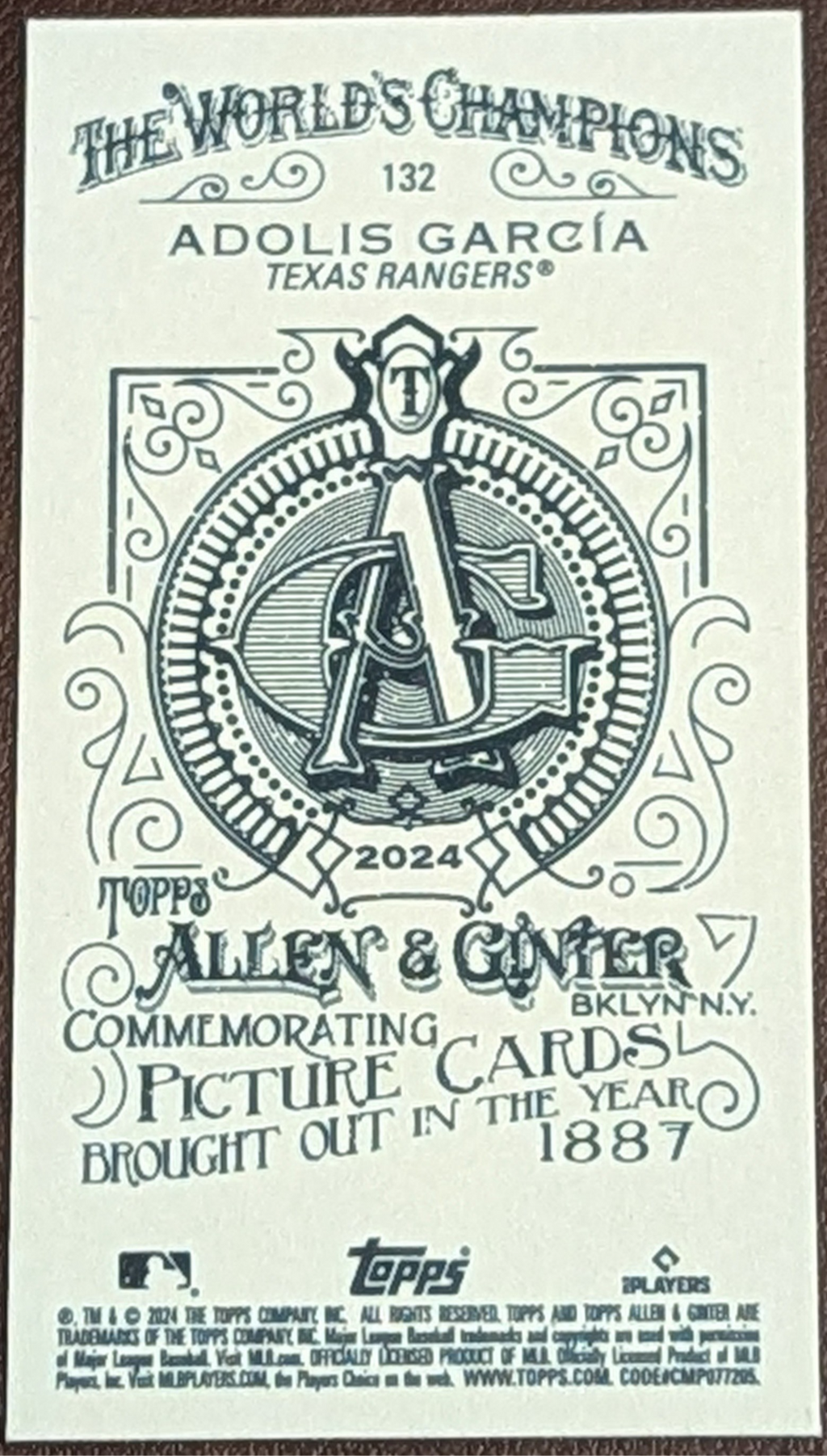 2024 Topps Allen & Ginter A&G Back Mini #132 Adolis Garcia Texas Rangers image 2