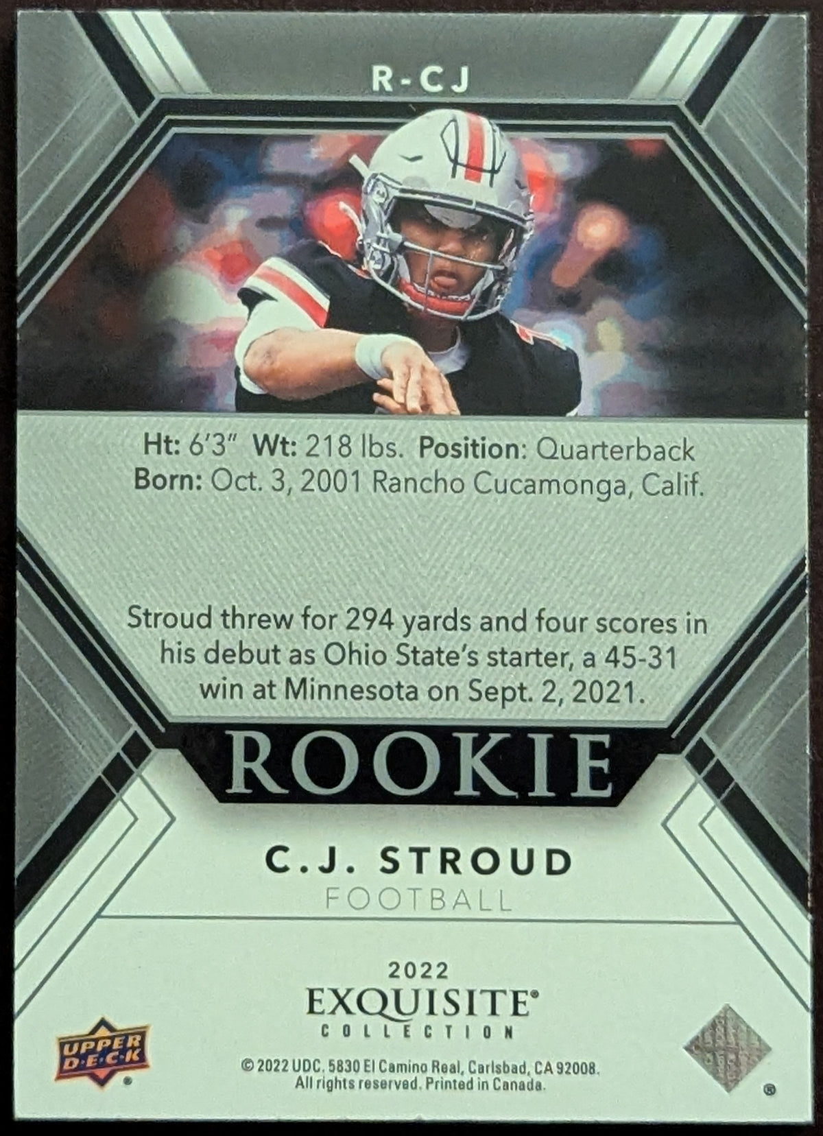 2022 Upper Deck Goodwin Champions Exquisite Collection Rookies /149 CJ Stroud RC image 2