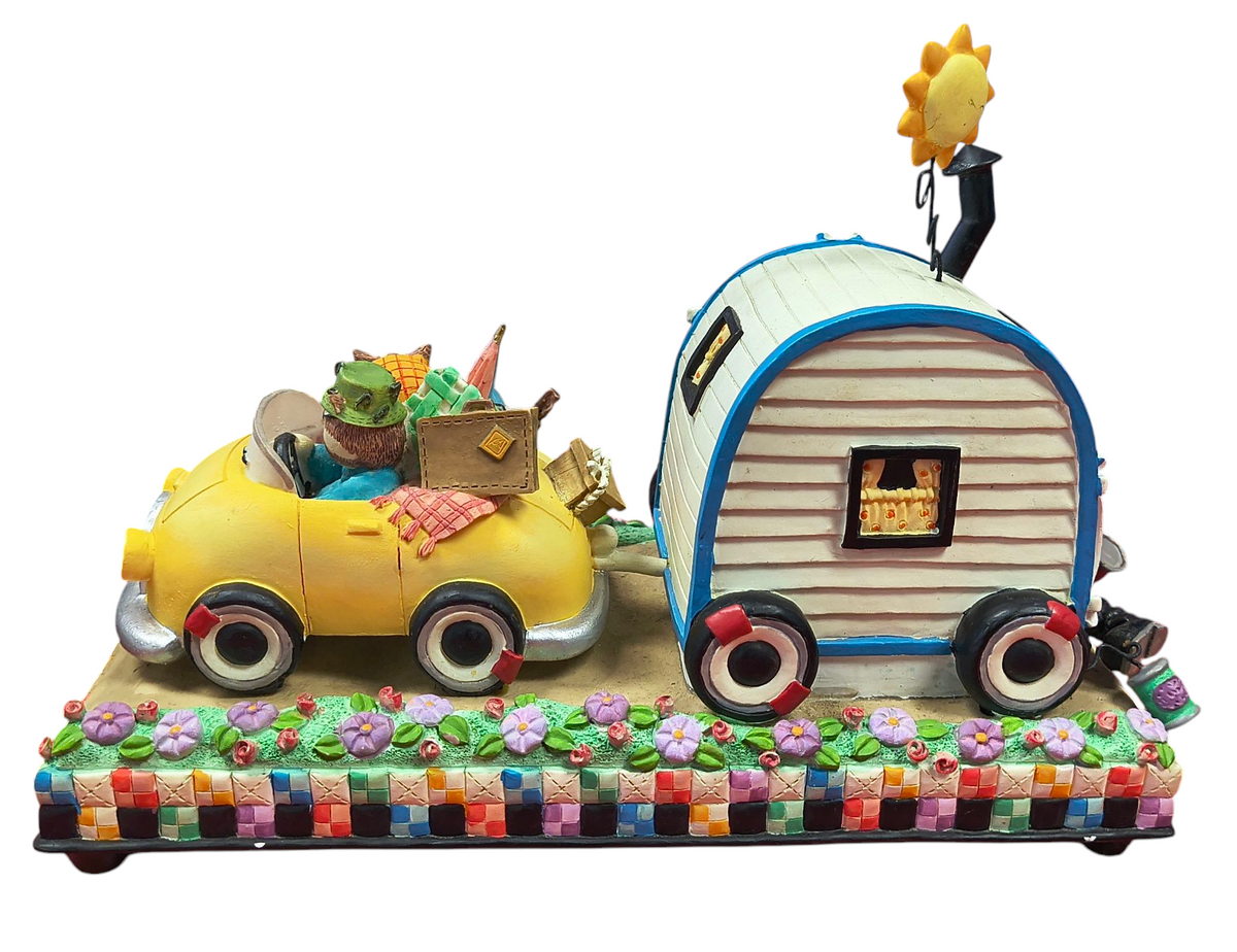 San Francisco Music Box Ruth Ninneman On The Road Again Retired Cats Figurine image 2