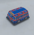 Vintage Small Sight Seeing Bus Tin Litho Friction Toy - Made in Japan
