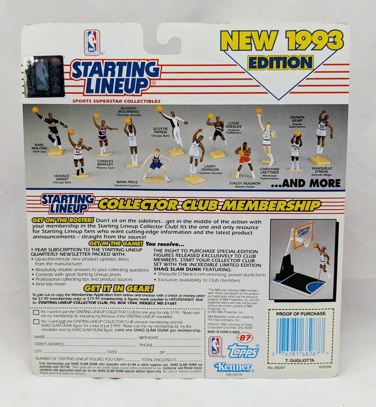 1993 Starting Lineup Tom Gugliotta Washington Bullets Basketball Figure image 2