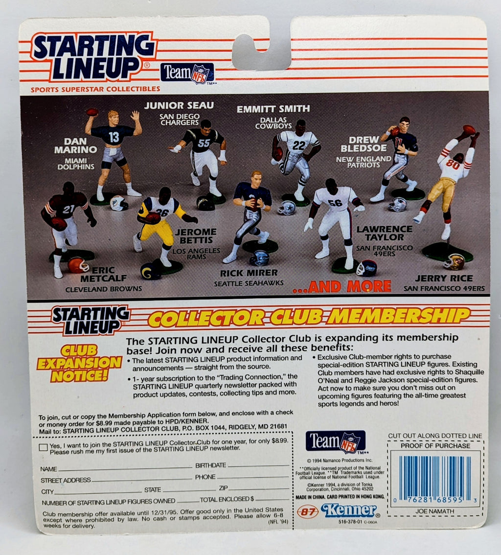 1994 Starting Lineup Collector Club Joe Namath New York Jets Football Figure image 2