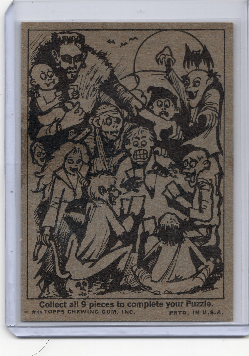 1974 Topps Monster Initials Puzzle Sticker Card - Middle image 2