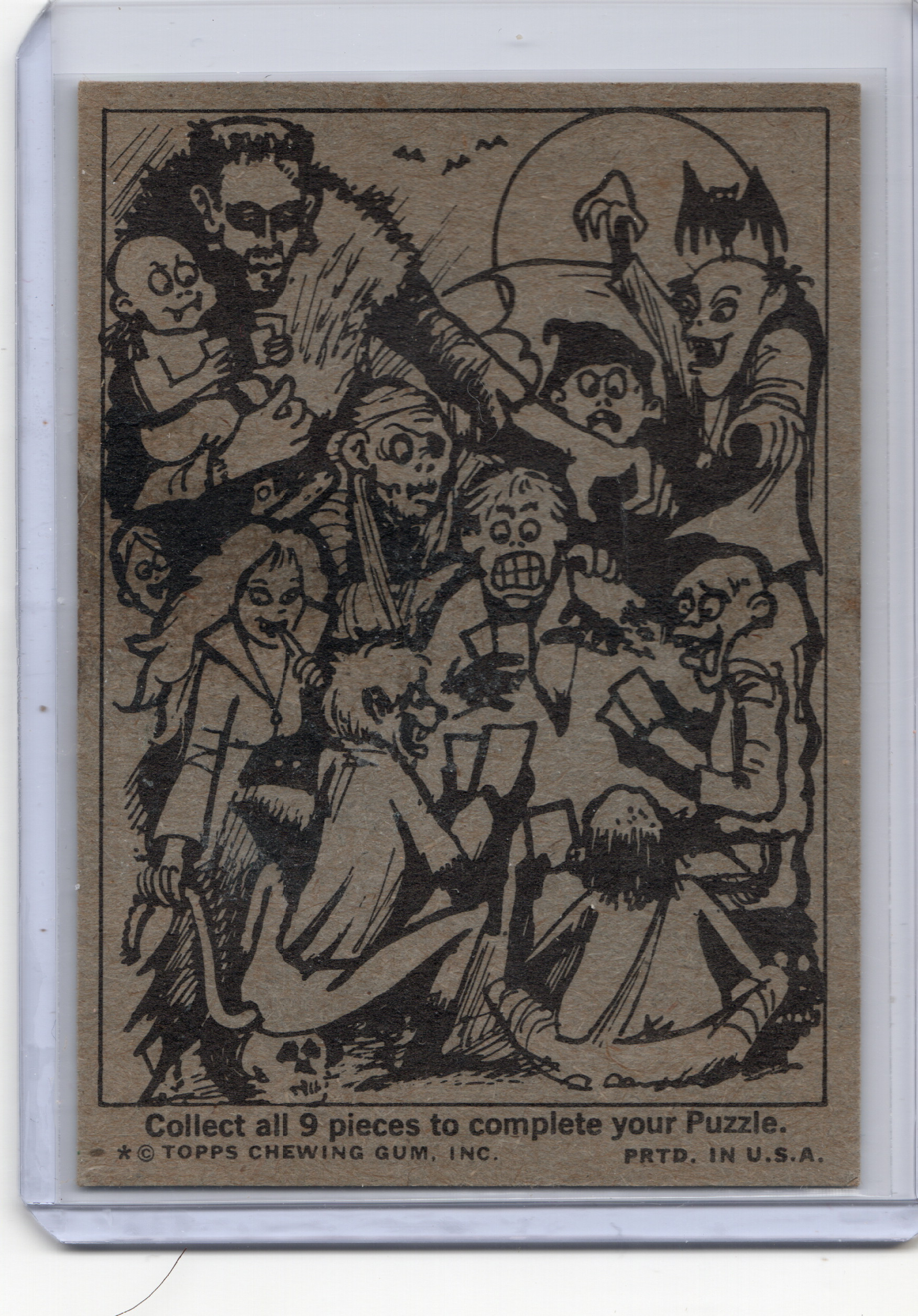 1974 Topps Monster Initials Puzzle Sticker Card - Middle image 2