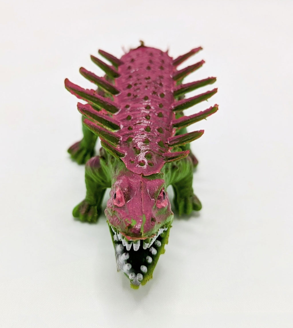 Vintage Made In China Green & Pink Stegosaurus Dinosaur Toy image 3
