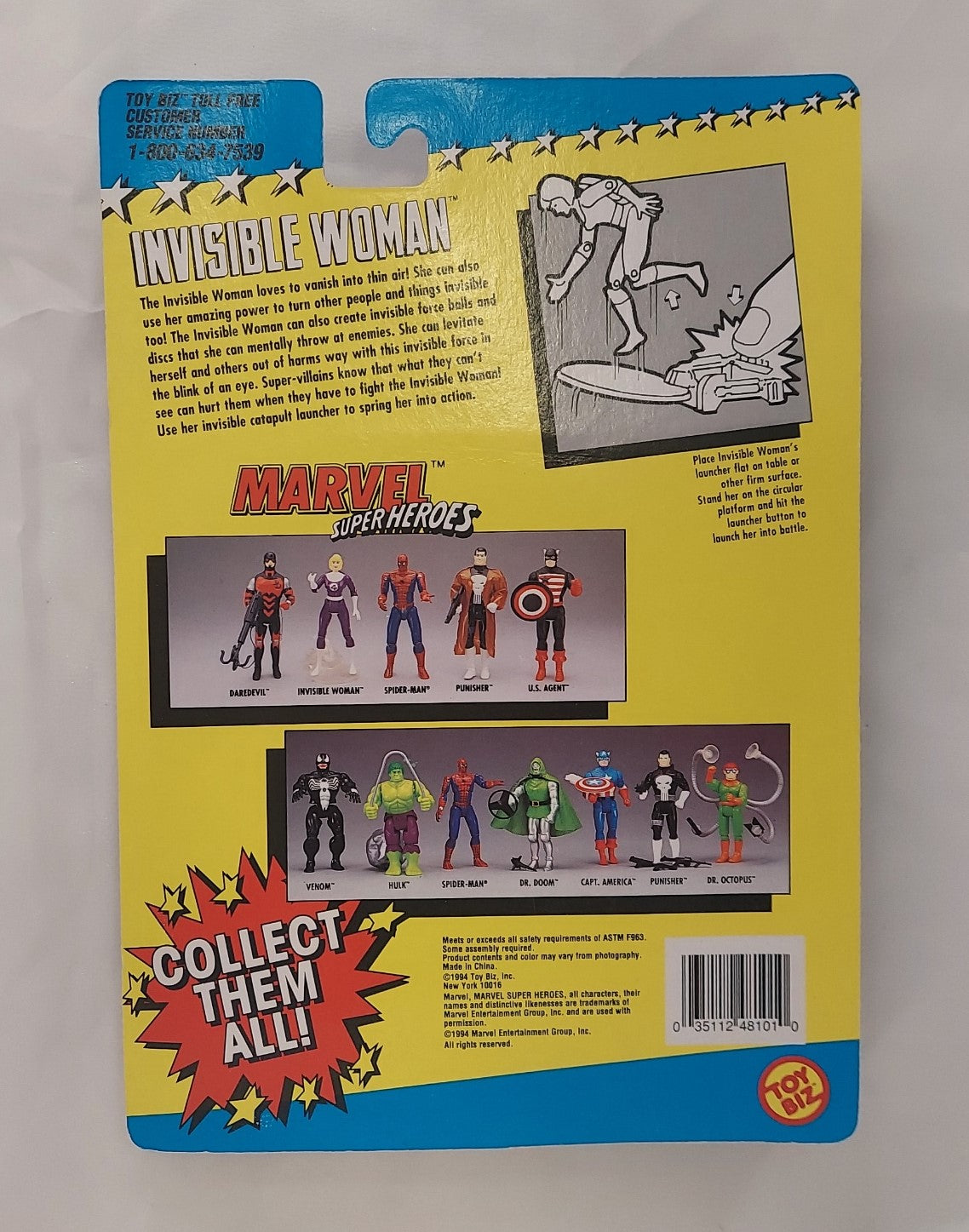 1994 Toy Biz Marvel Superheroes Cosmic Defenders Fantastic Four Invisible Woman image 2