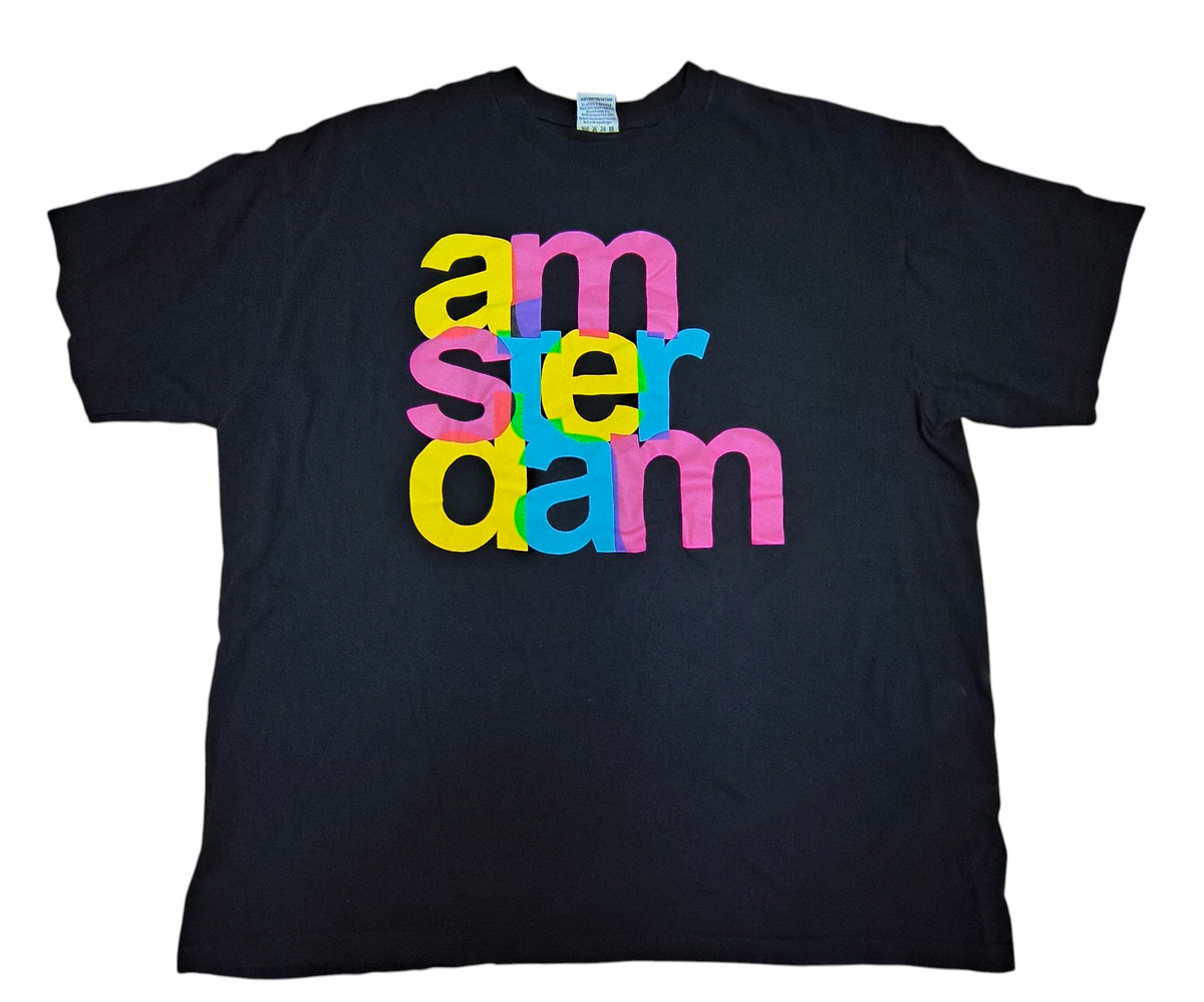 Fox Originals Amsterdam Womens Large Black/Neon Travel Souvenir T-Shirt