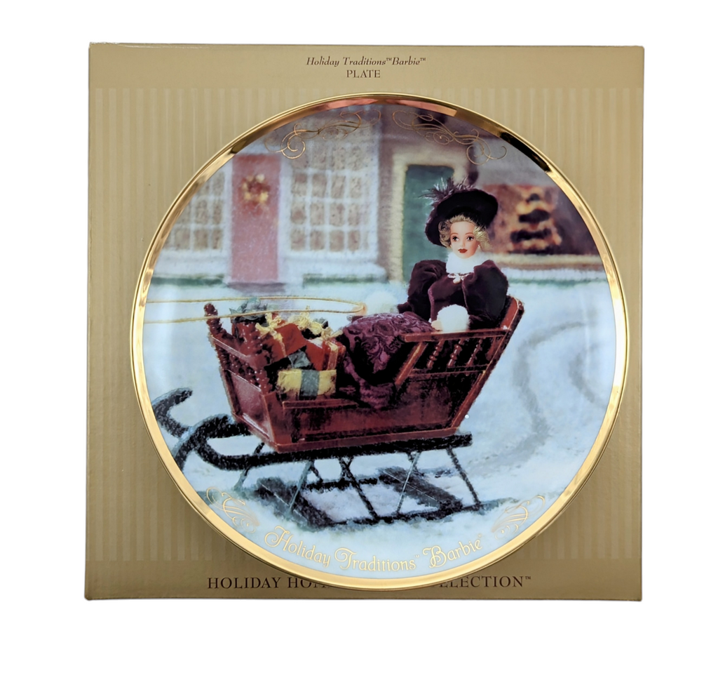 1996 Mattel Barbie Holiday Homecoming Collection Holiday Traditions Barbie Plate