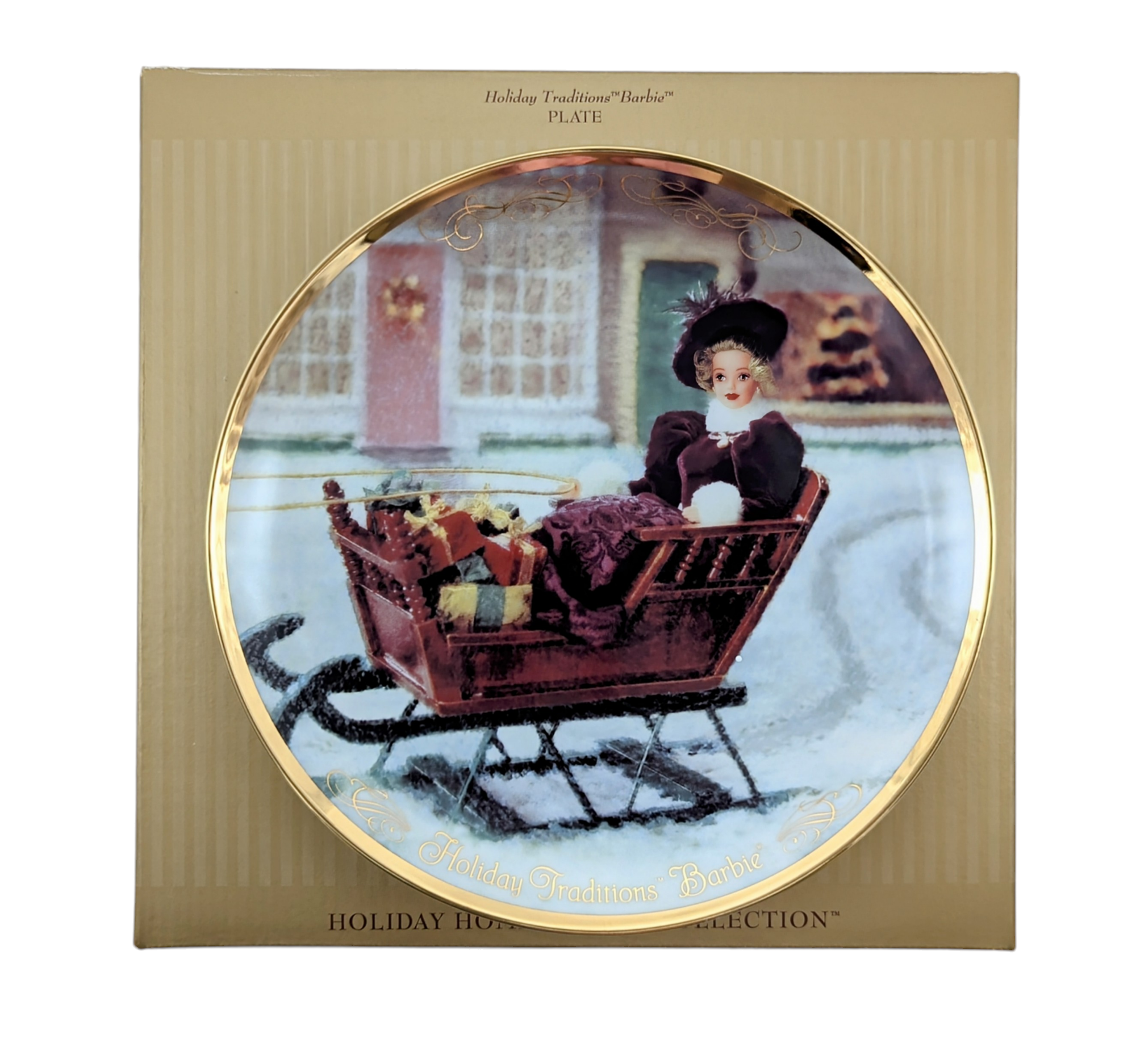 1996 Mattel Barbie Holiday Homecoming Collection Holiday Traditions Barbie Plate