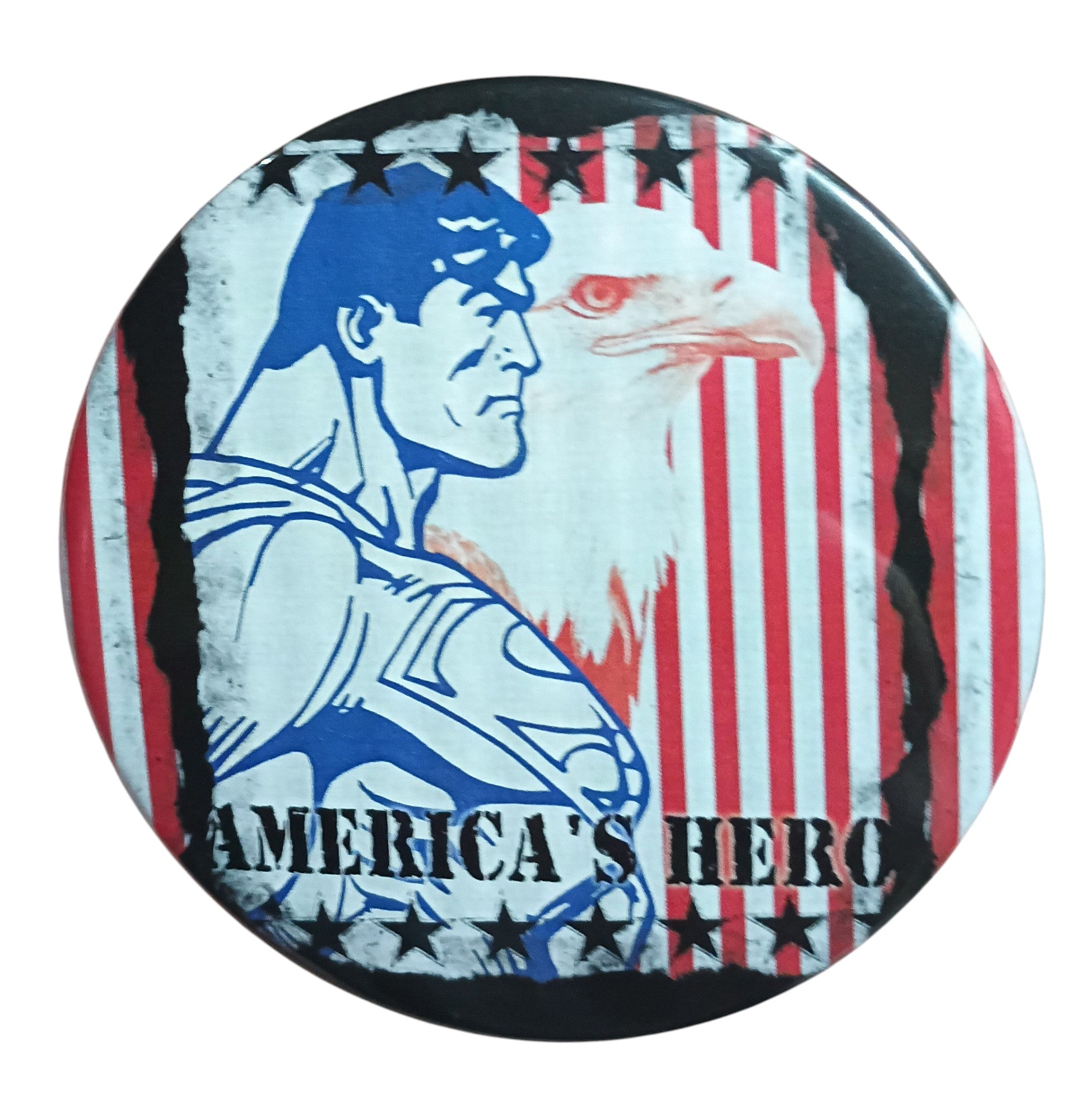 DC Comics Superman Profile with Eagle America's Hero Medium Button - DT