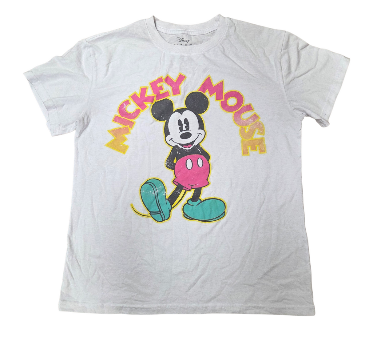Disney Jerry Leigh Mickey Mouse Retro Neon Graphic Tee T-Shirt Size Medium
