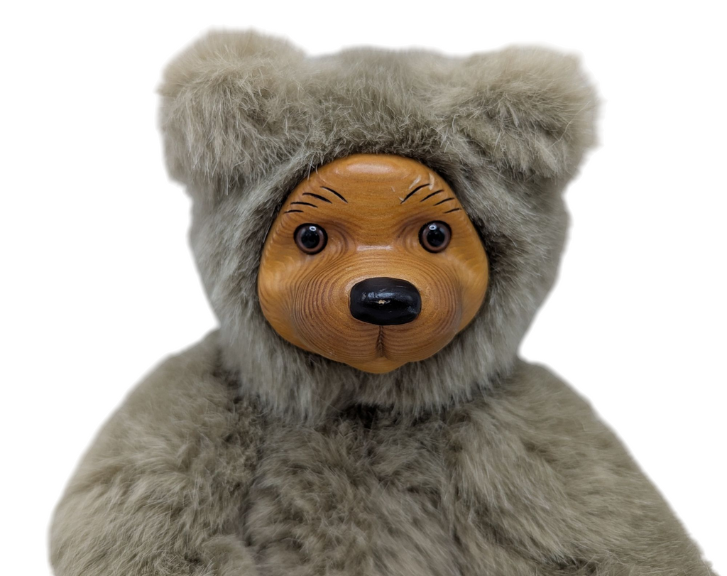 1989 The Good Company Robert Raikes Cookie Posable Wooden Face Teddy Bear 12inch image 3