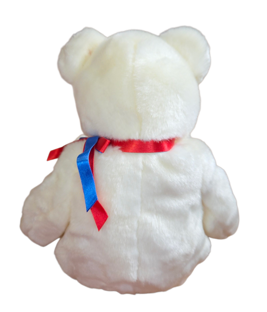 2000 Ty Beanie Buddies Liberty Bear 14" Plush White American Flag Plush image 2