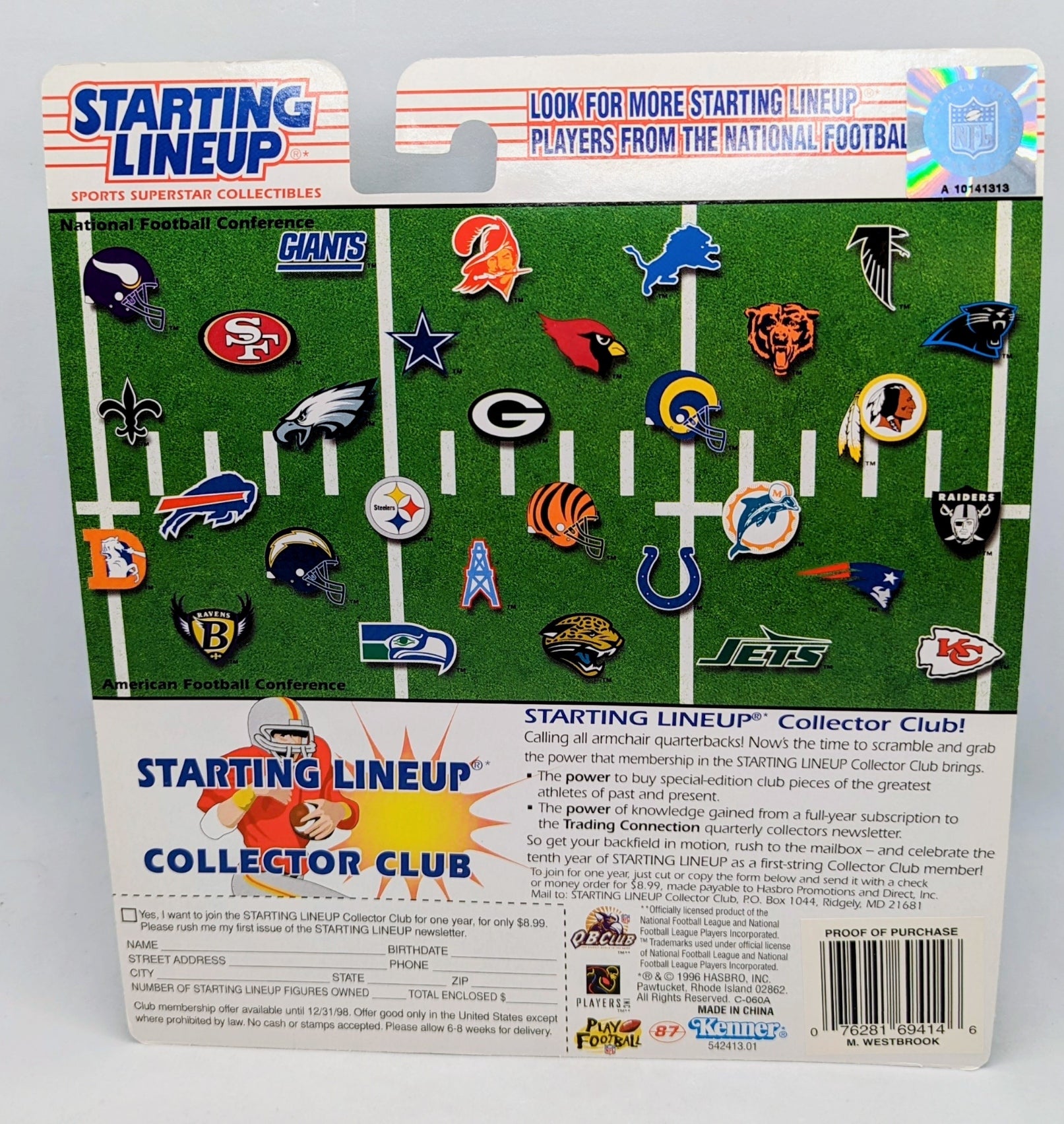 1997 Starting Lineup Michael Westbrook Washington Redskins Football Figure image 3
