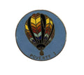 Vintage Hot Air Balloon Poverty 1 Round Enamel Pin