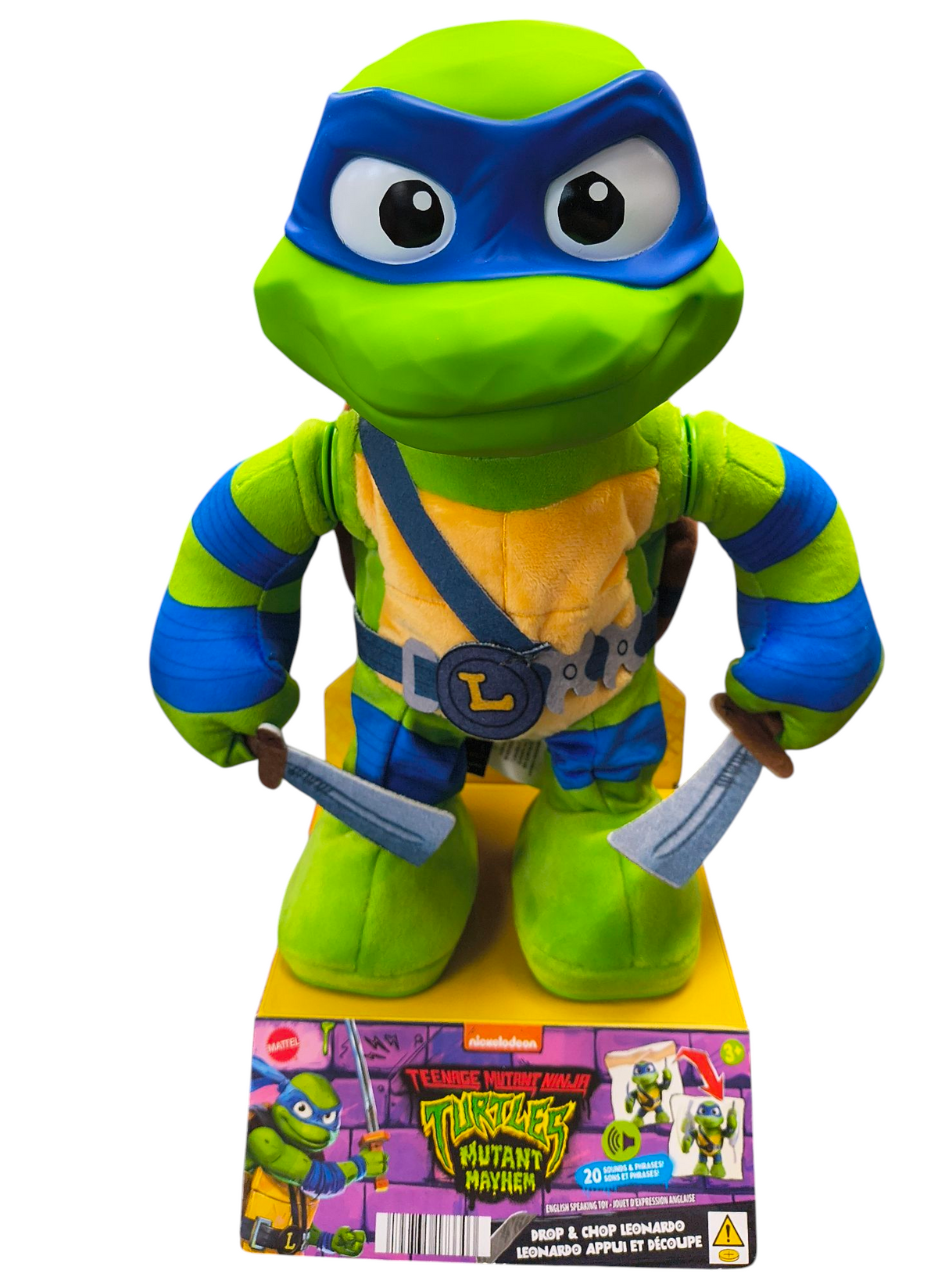 2023 TMNT Teenage Mutant Ninja Turtles Mutant Mayhem Leonardo Plush Toy w/ Sound