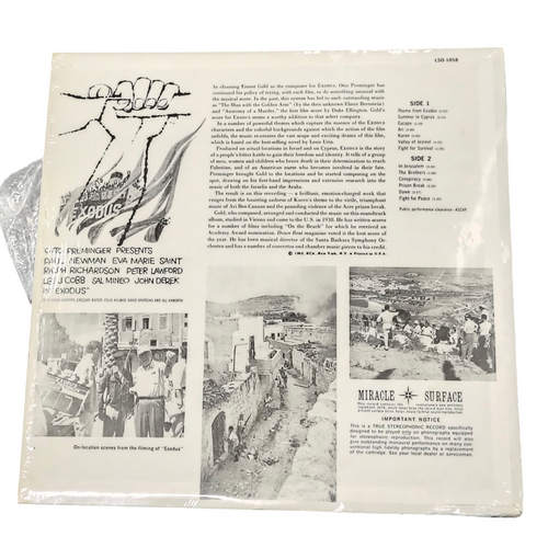 1960 RCA Victor Exodus An Original Soundtrack Recording LSO-1058 Vinyl Record LP image 2