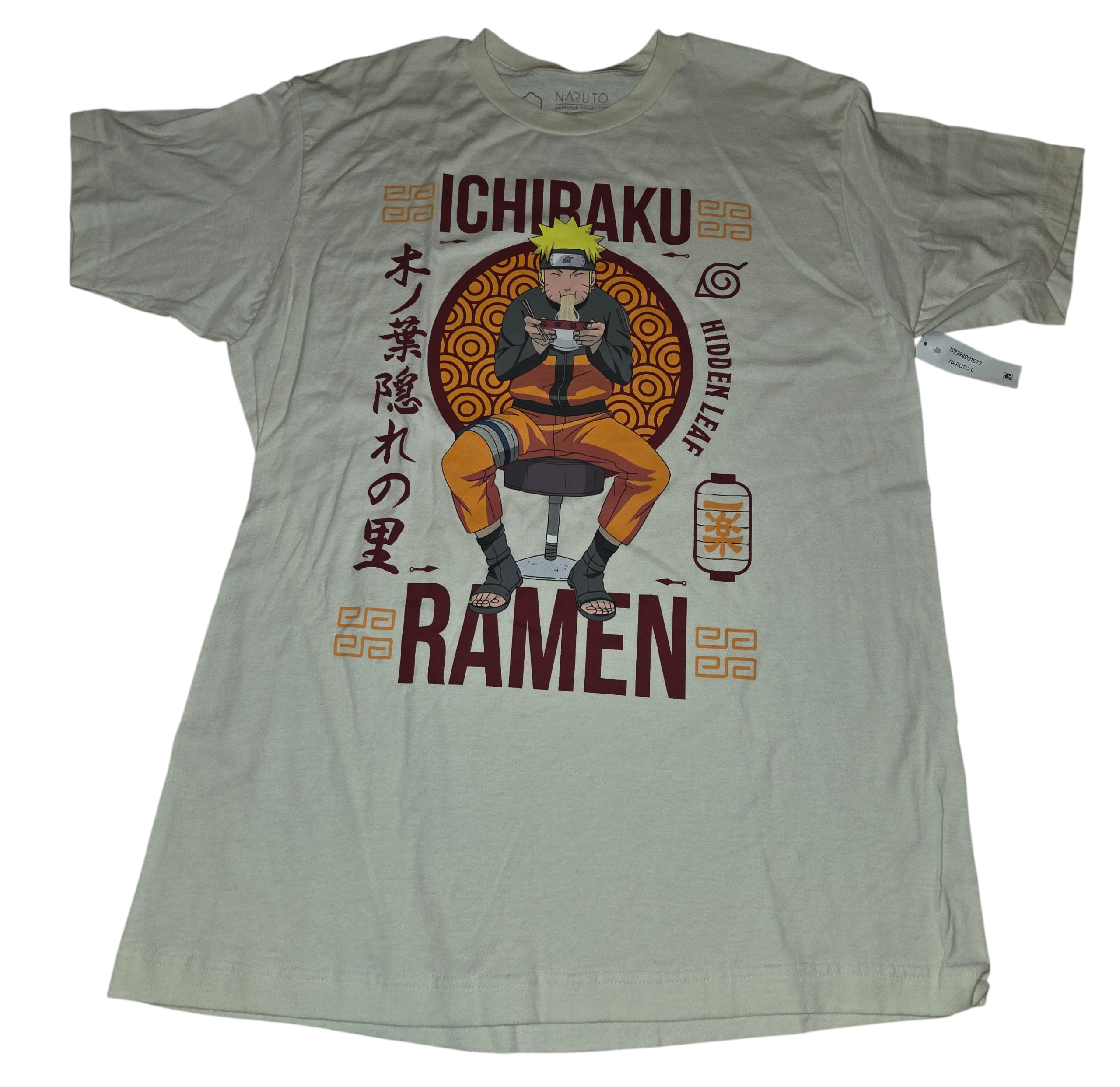 Naruto Shippuden Ramen Shop Hidden Leaf T-Shirt Men's Large Anime Shinobi