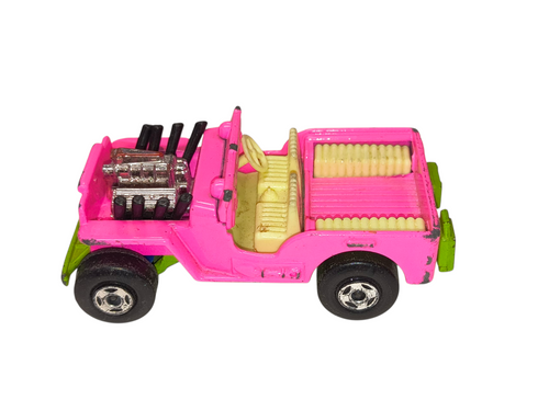 1971 Matchbox Lesney Superfast No. 2 Jeep Hot Rod Pink/Green image 2