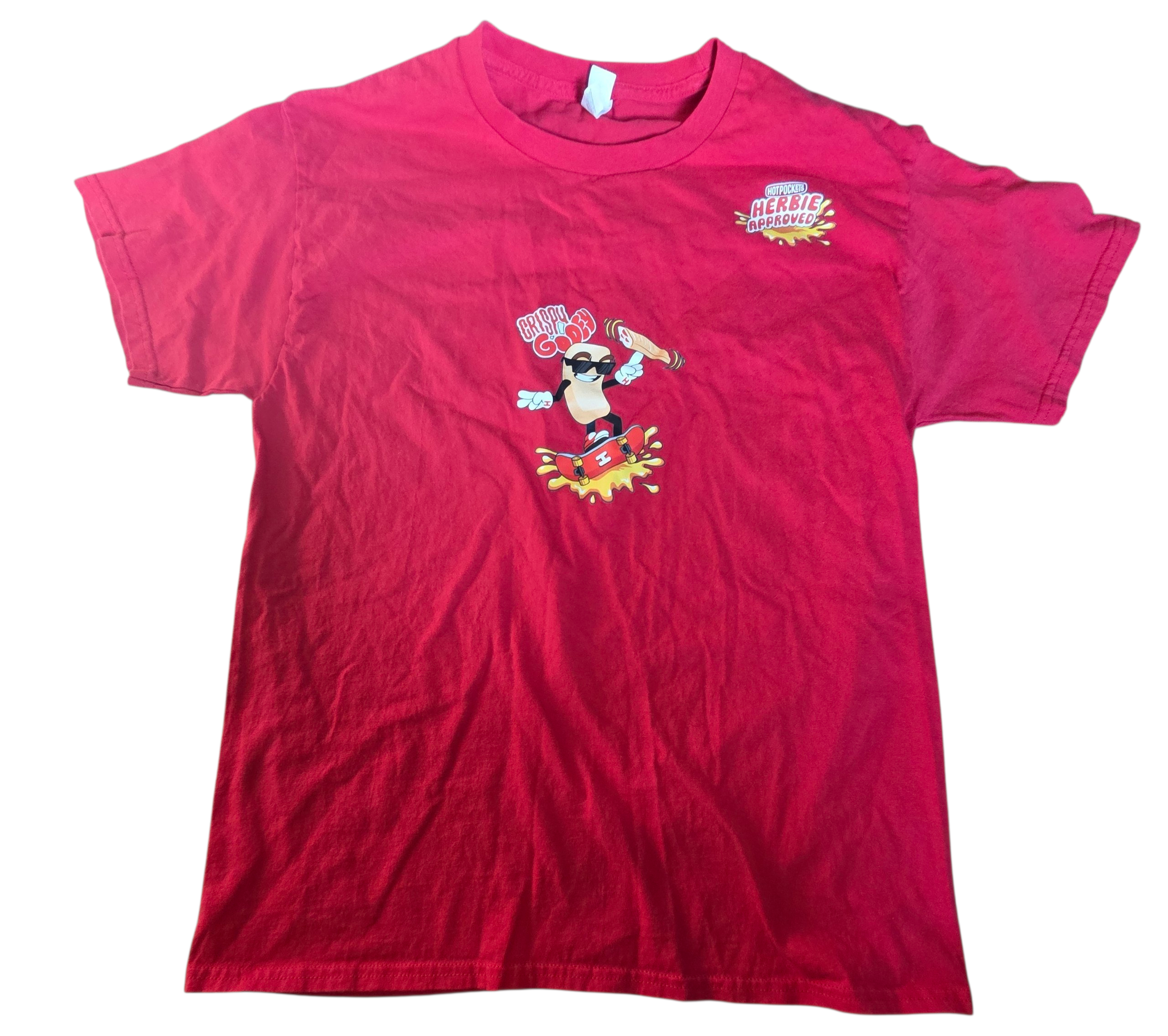 Hot Pockets Herbie Approved Crispy Gooey Promotional Marketing T-Shirt Medium