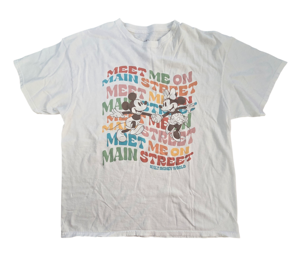Disneyworld Mickey & Minnie Meet me on Main Street Graphic T-Shirt Size XL