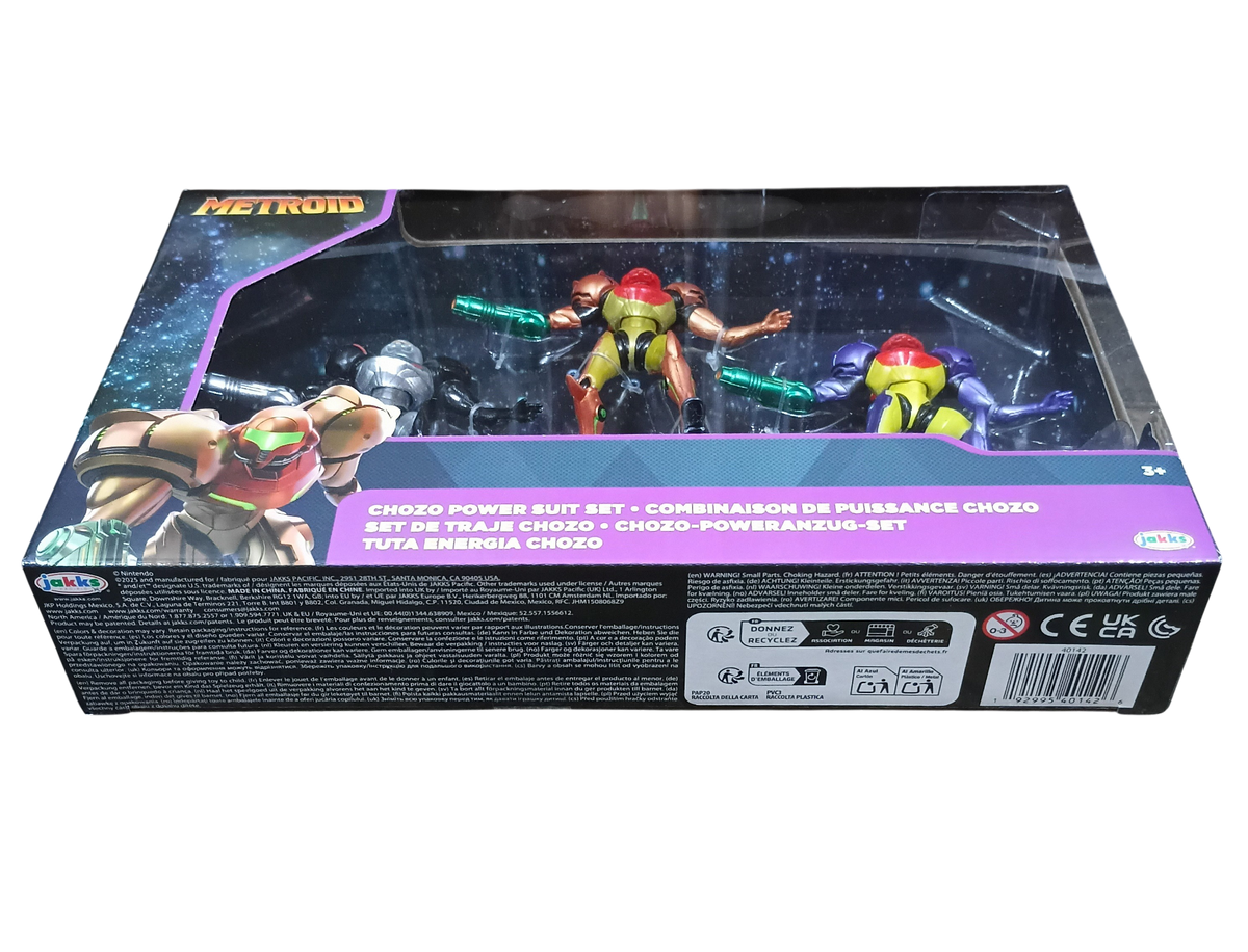 Jakks Pacific Metroid Chozo Power Suit 3 Figure Set Samus Aran Metriod Prime 4 image 3