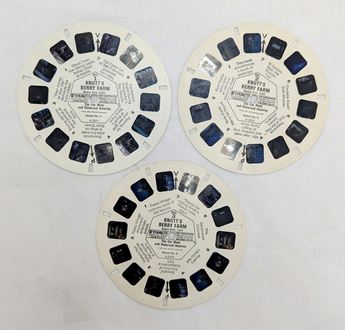 1974 GAF View-Master Knott's Berry Farm The Old West & Historical America 3 Reel image 2