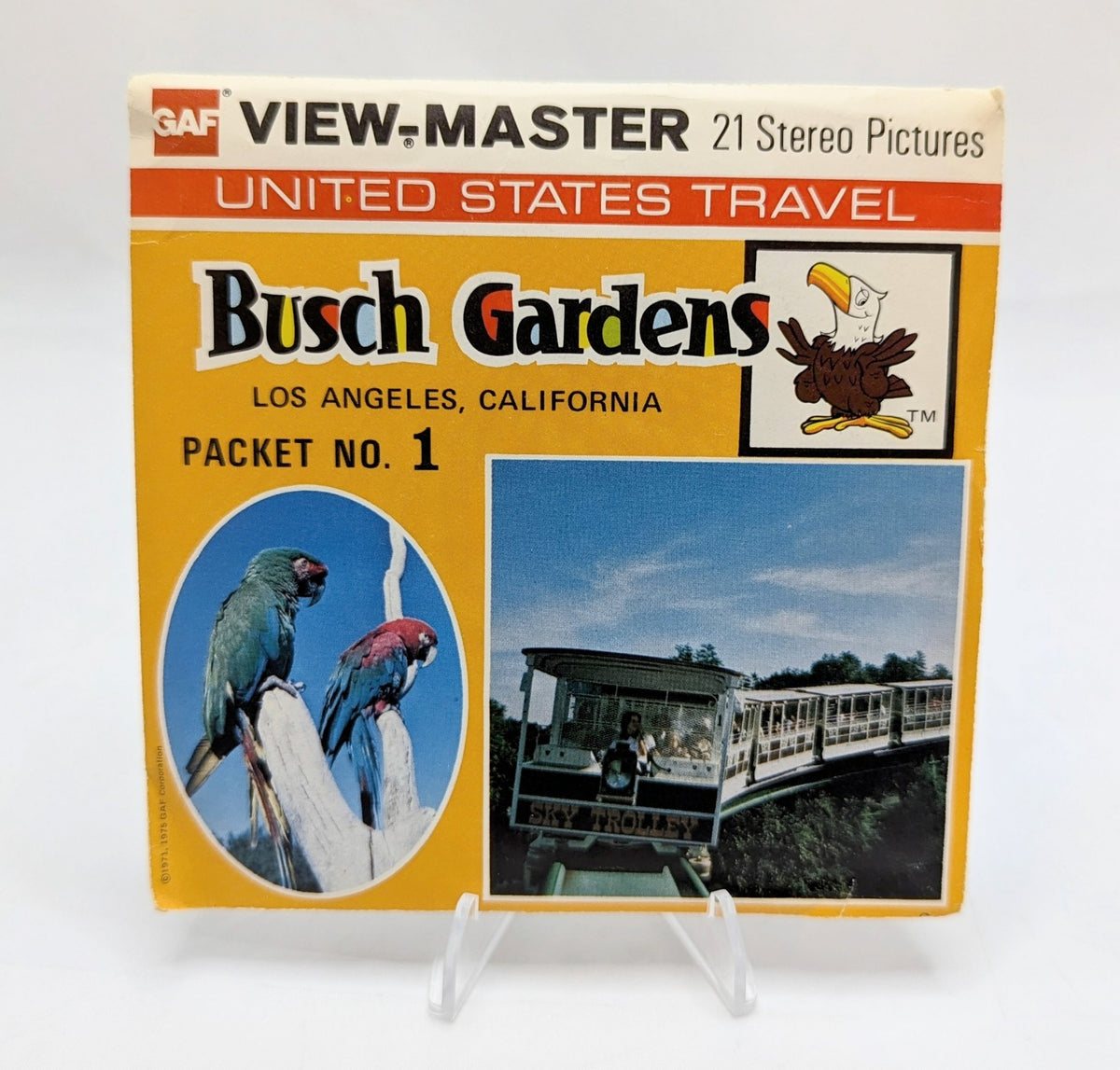1975 GAF View-Master Busch Gardens Los Angeles California Packet #1 3 Reel Pack
