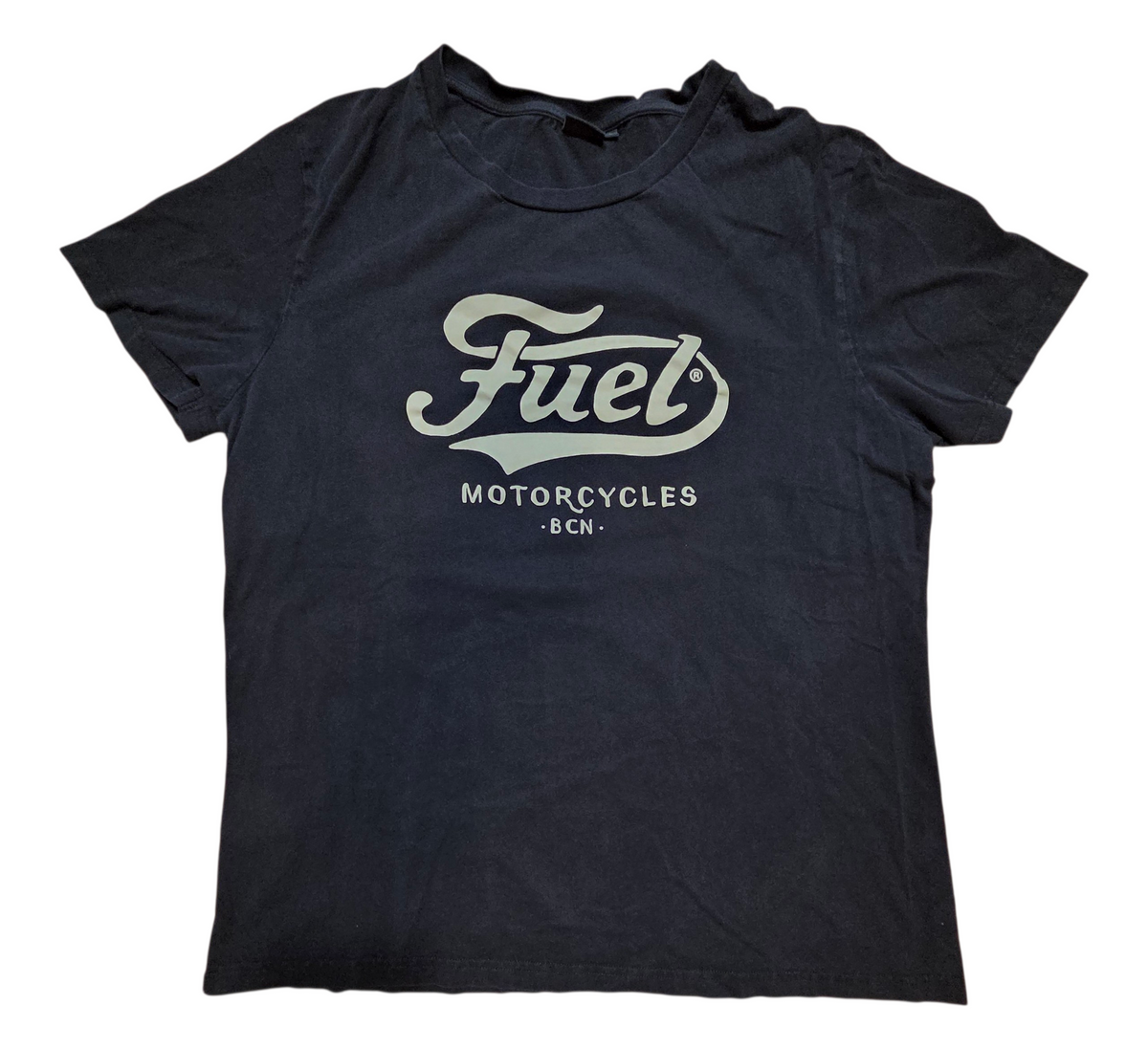 Fuel Motorcycles BCN Cotton Casual Short Sleeve Black T-Shirt Size Large