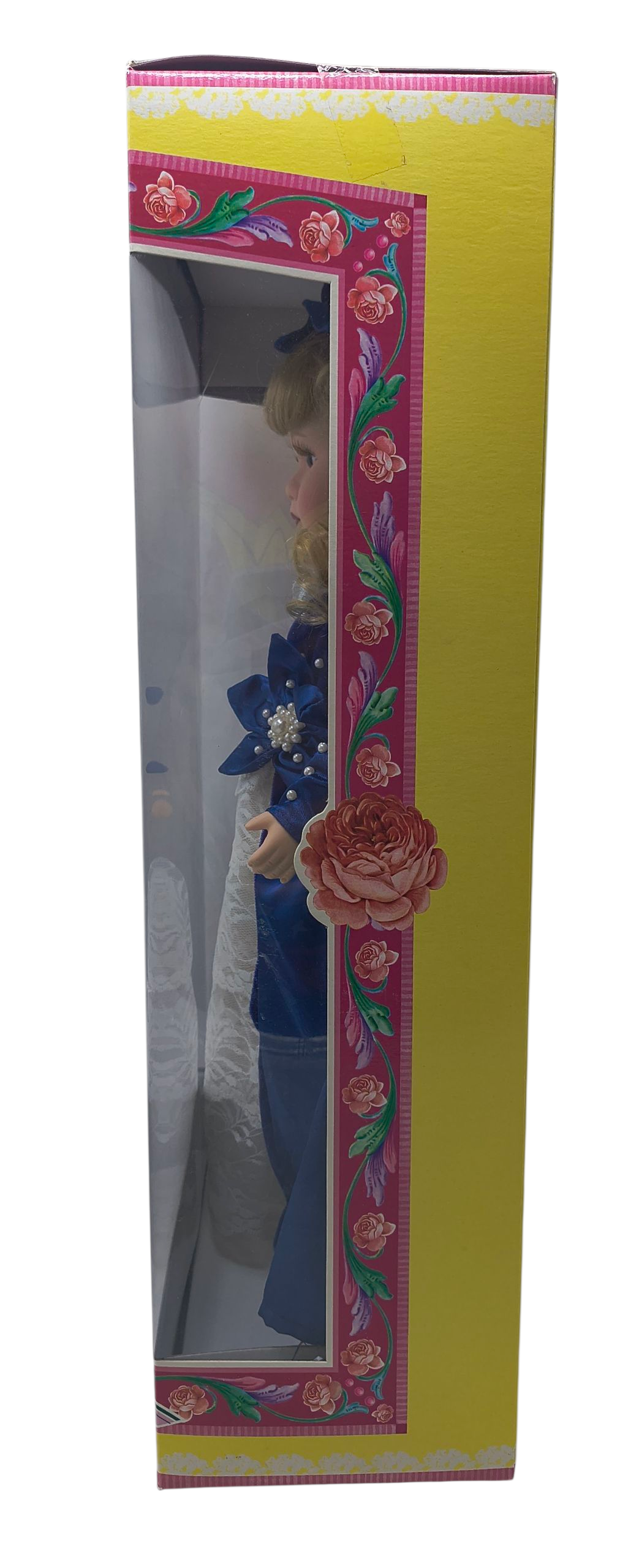 1997 Brass Key Melissa Jane Victorian Rose Blue Dress w/ Flower 16" Blonde Doll image 3