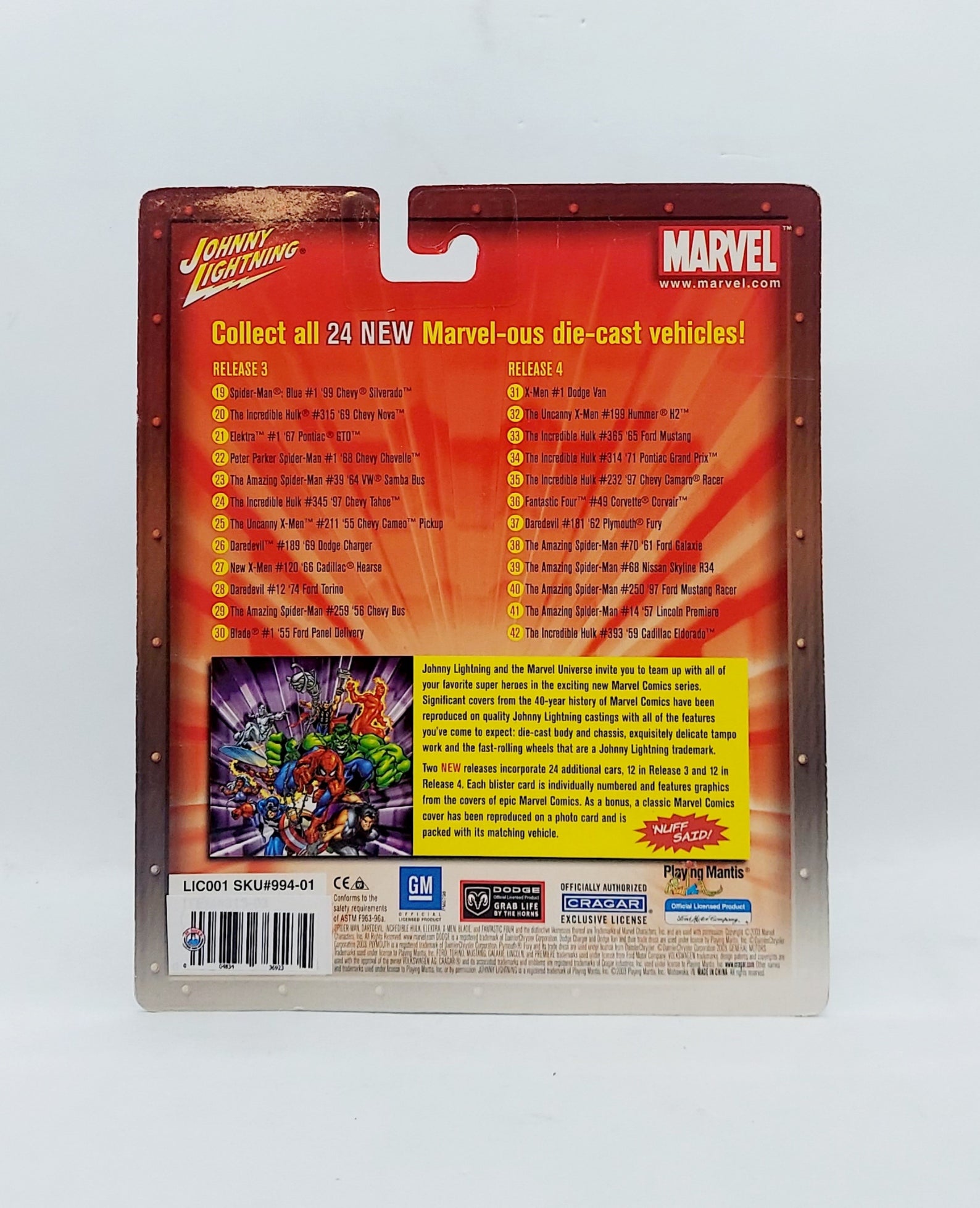 2003 Johnny Lightning Marvel Blade #1 55 Ford Panel Delivery image 2