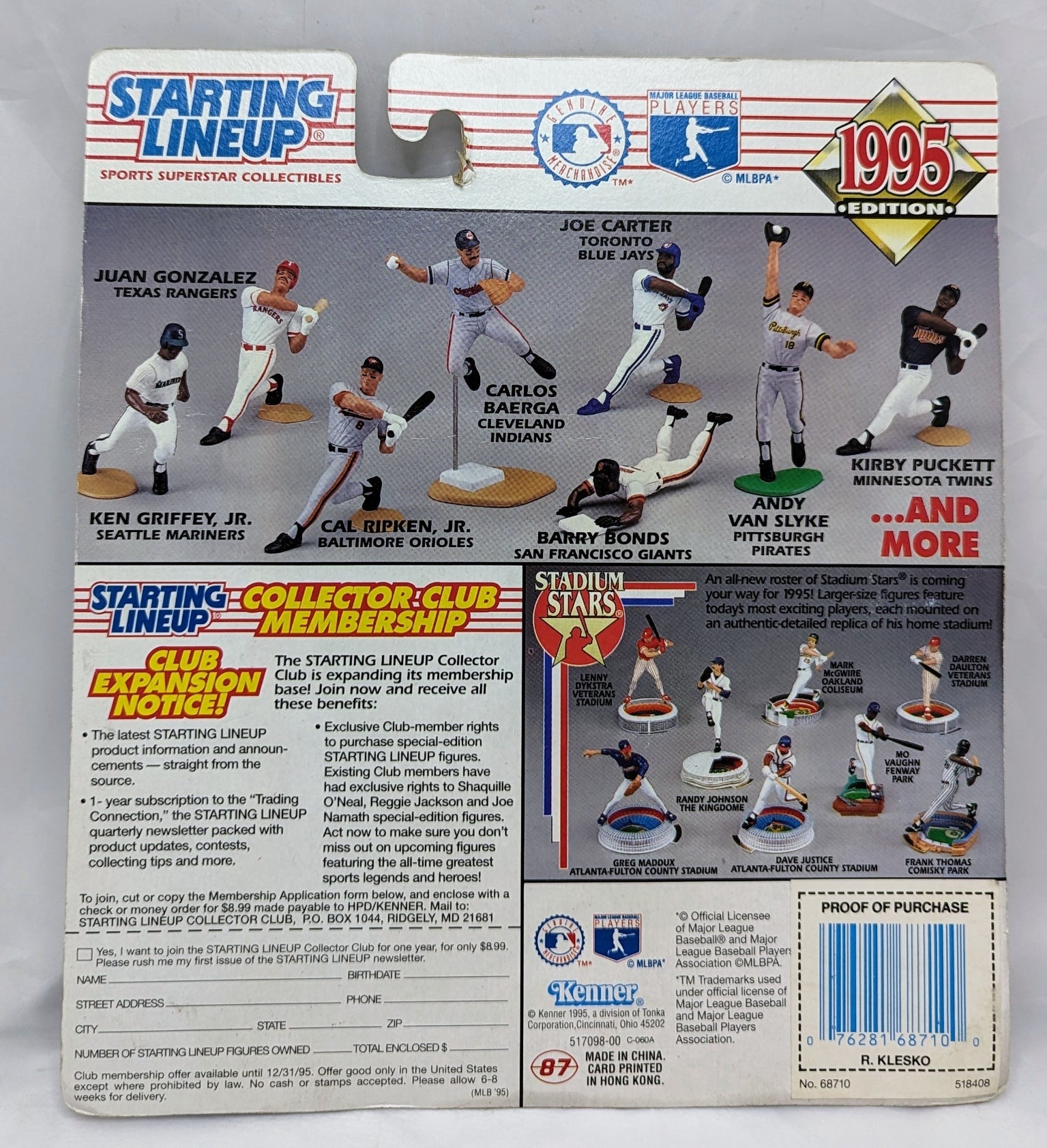 1995 Kenner Starting Lineup Ryan Klesko Atlanta Braves Figure image 2