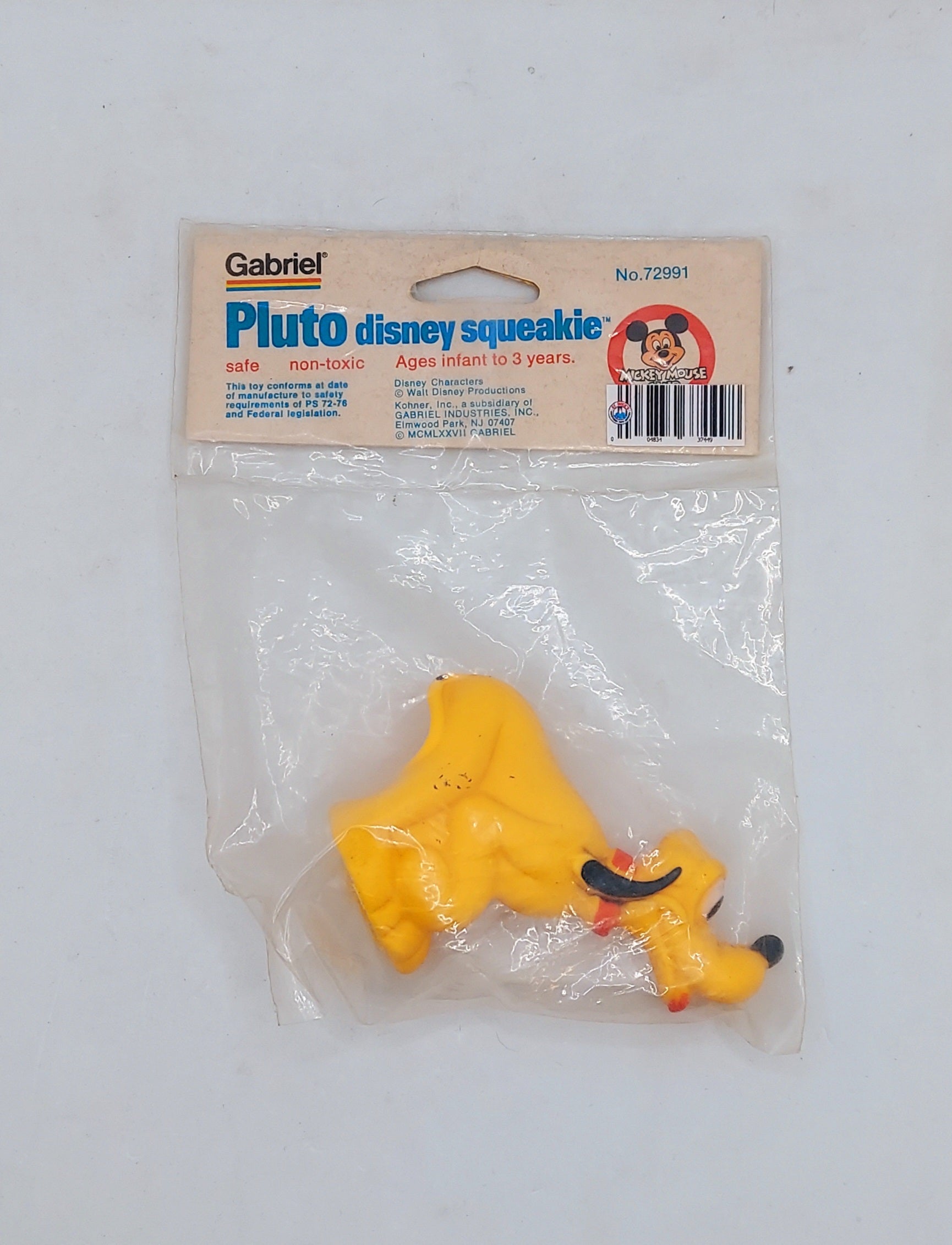 1977 Gabriel Walt Disney Mickey Mouse Club Squeakie Rubber Toy Pluto image 2