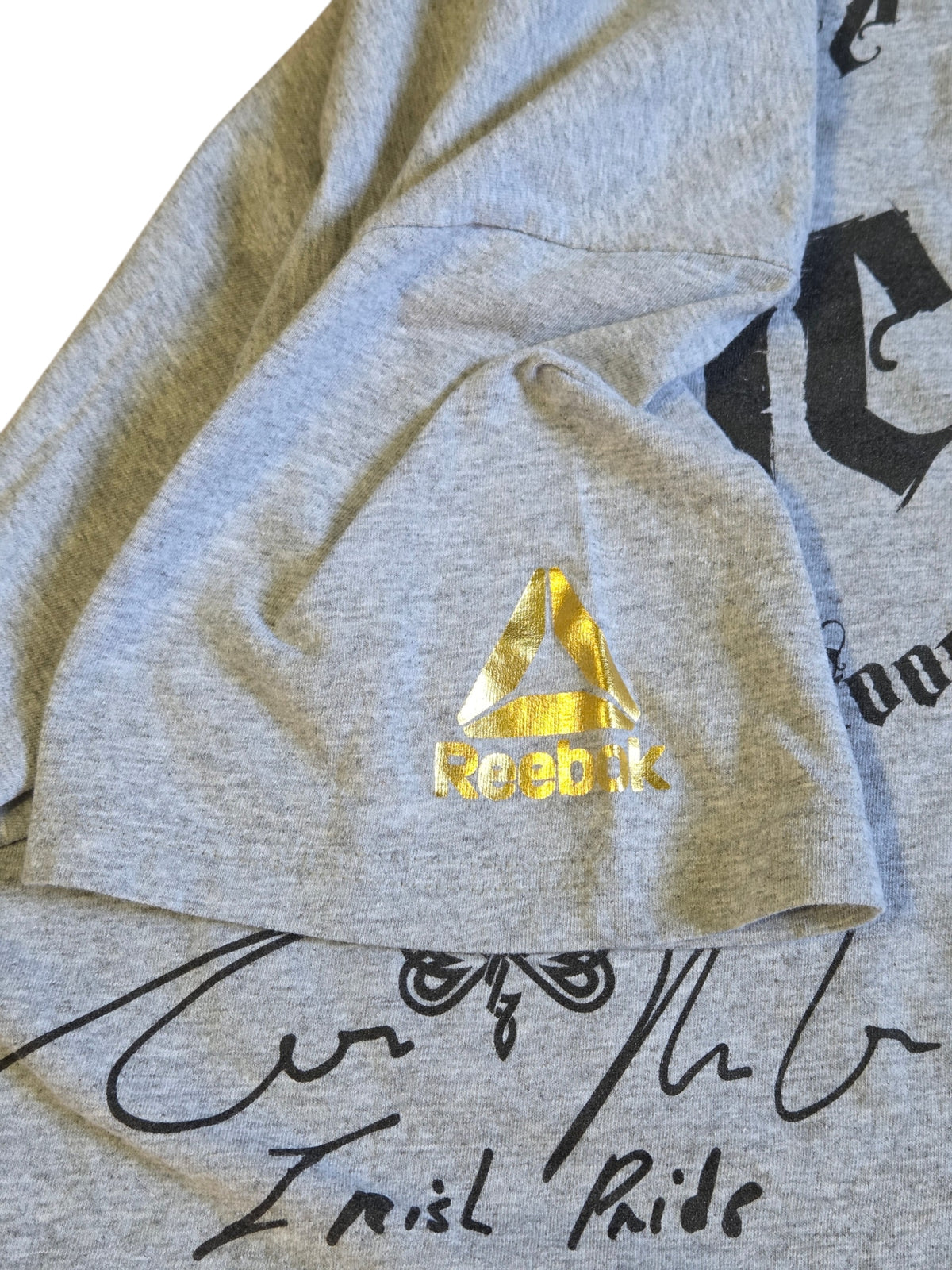 Reebok UFC Conor Mc Gregor Gold Crown Tiger Gray T-Shirt Size Small image 4