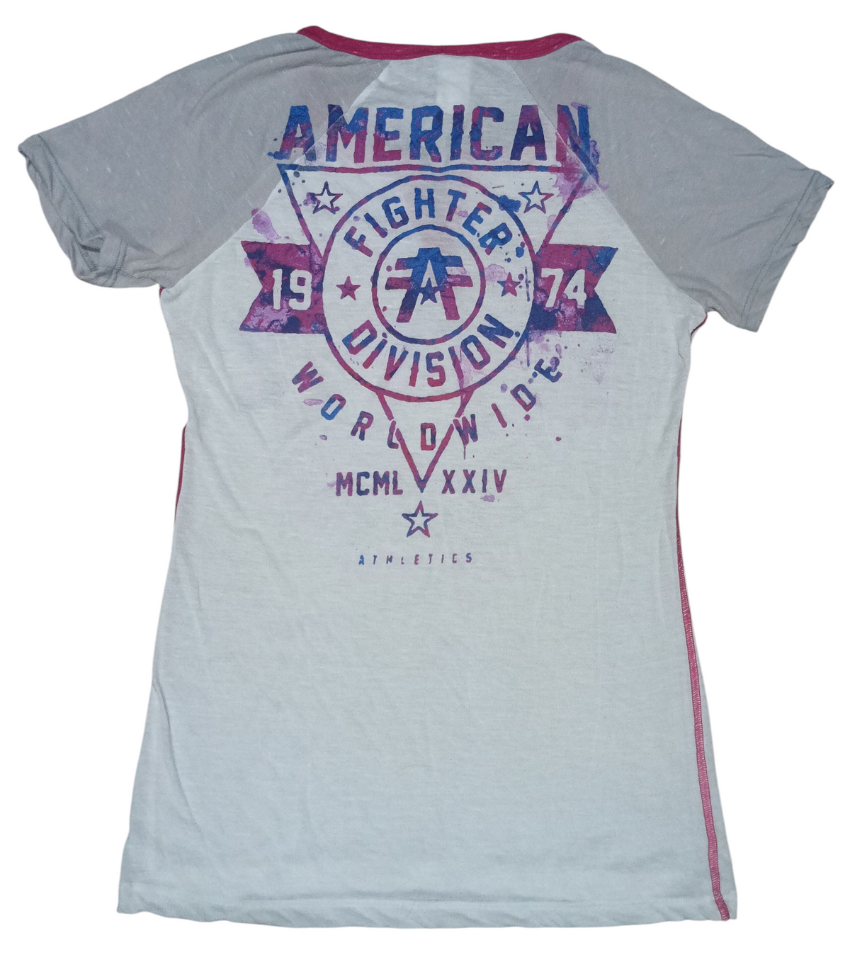 American Fighter Premium Pink/Blue/Purple Womens Small T-Shirt image 2