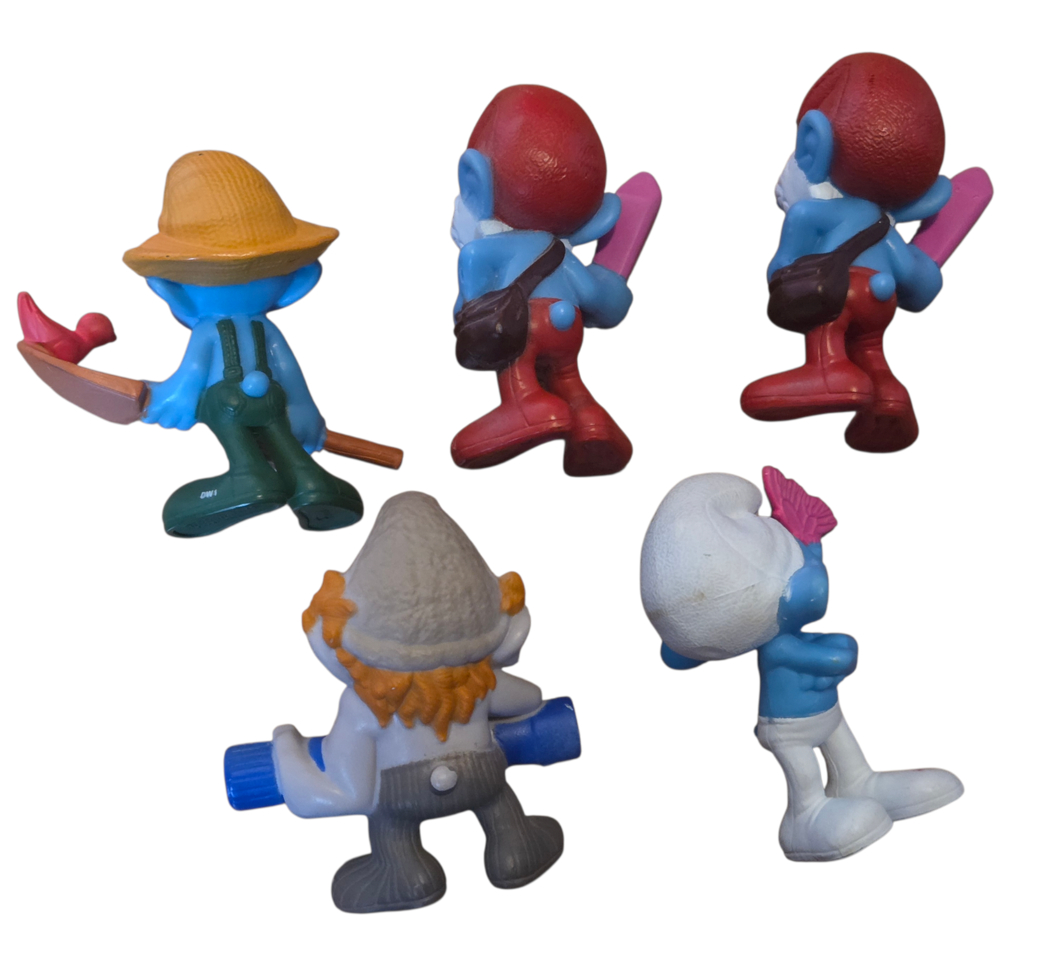 2011 2013 McDonalds Smurfs Hackus, Papa Smurf, Farmer & Grumpy PVC 3" image 2