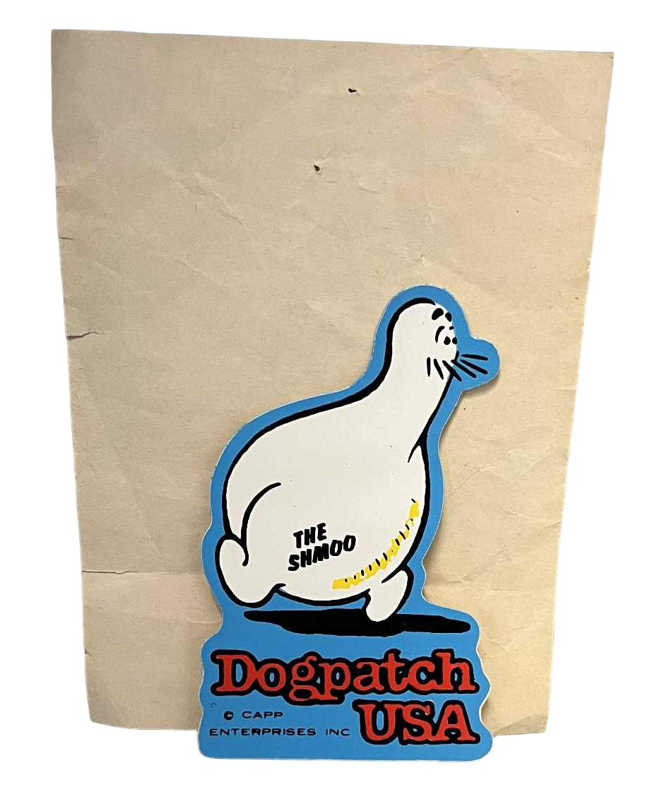 1950s Impko Press Kal L'il Abner Dogpatchh USA The Shmoo Vinyl Sticker