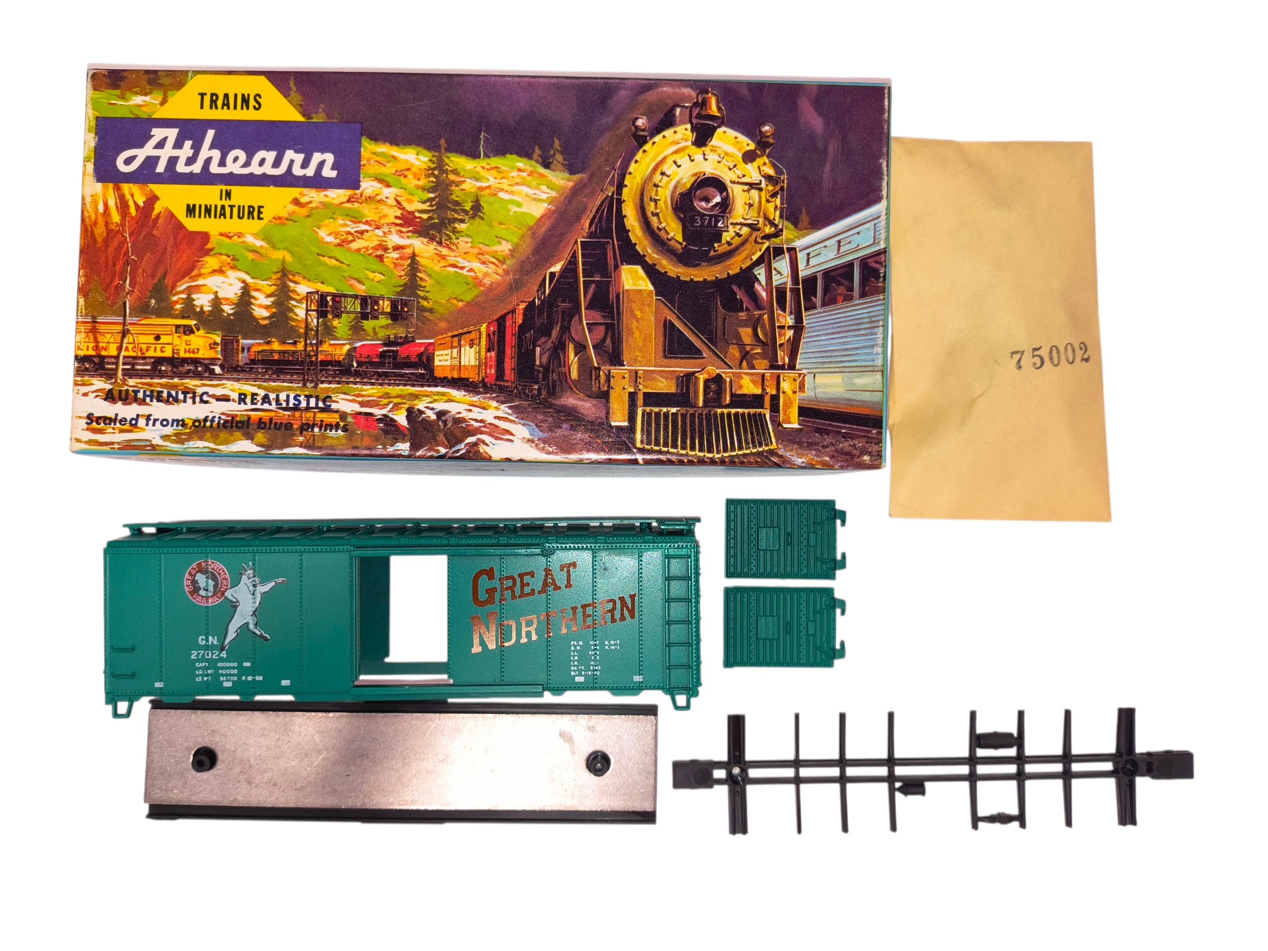 Athearn HO Scale 1223 Great Northern 40’ Box Car GN 27024 Unbuilt Kit image 2