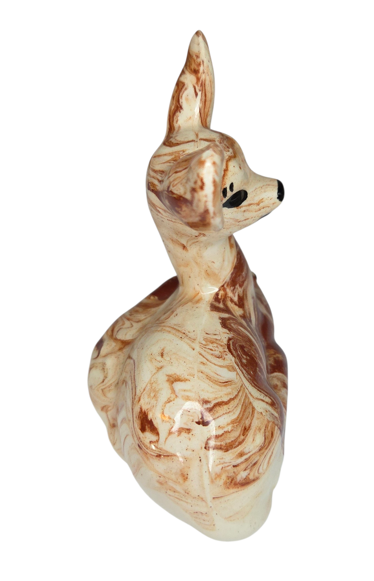 Vintage Montana Clay Brown Marbled Deer Mother & Baby Fawn Figurine Statue image 4