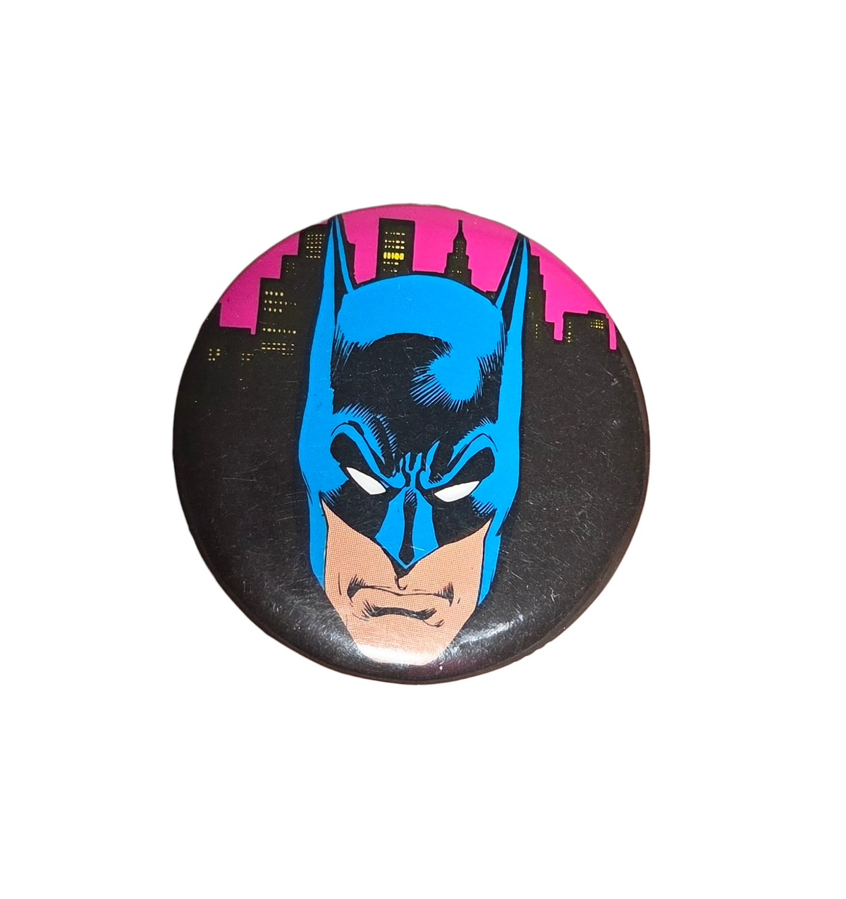 1983 DC Comics Batman Face Headshot Comic Round 2" Button Pin