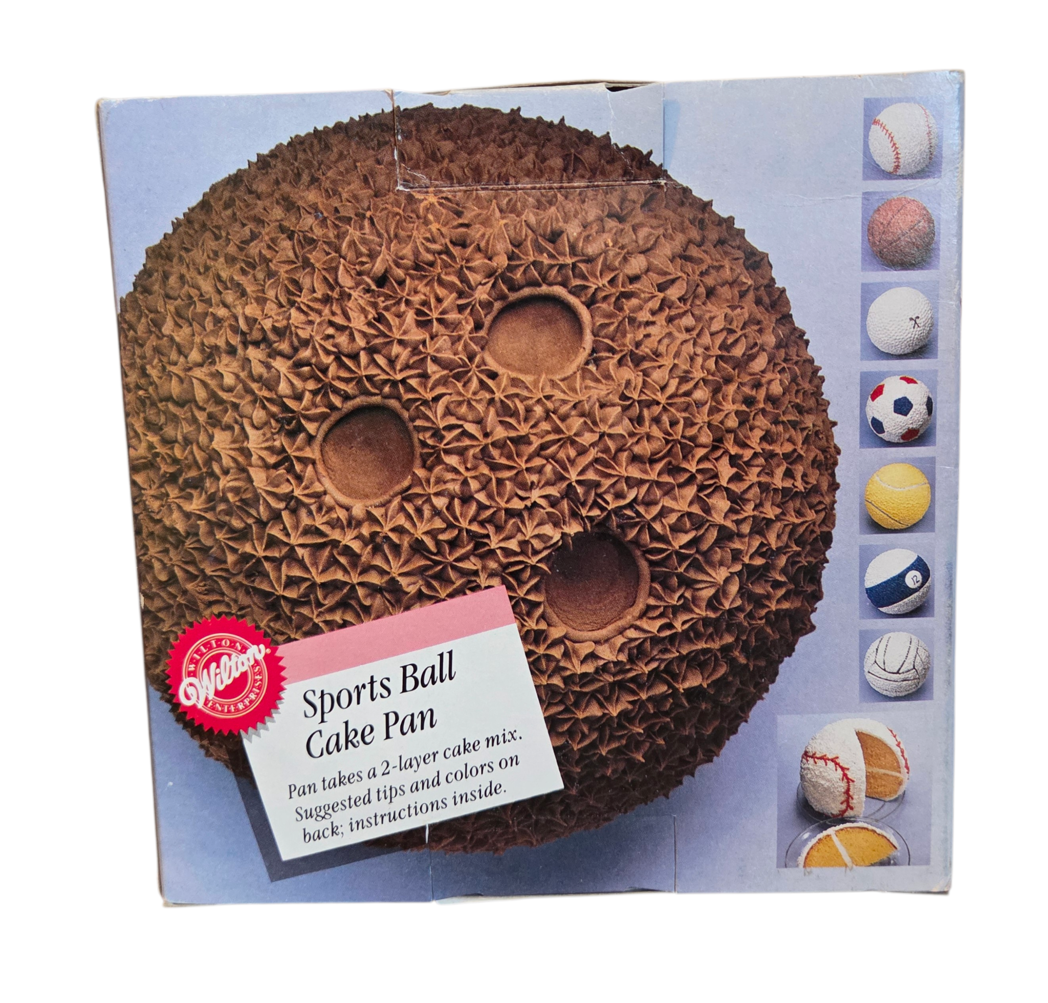 Wilton 3D Diameter 6" Sports Ball Cake Pan Set with Box & Instructions image 3