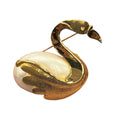 Swan Faux Pearl Brooch Gold Tone Pin Brooch