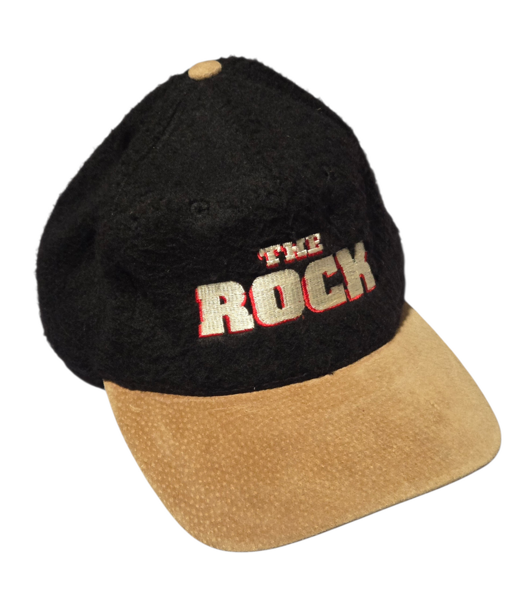 1996 Buena Vista Television KC The Rock Movie Hat Black Tan Ajustable Back