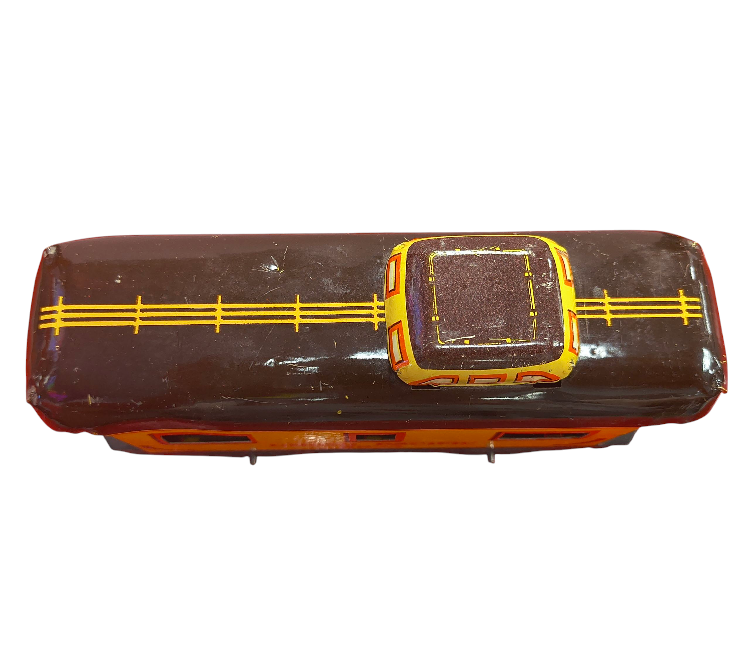 Marx Union Pacific 3824 Yellow Train Caboose Tin O Scale 4 Wheel Tab & Slot image 2
