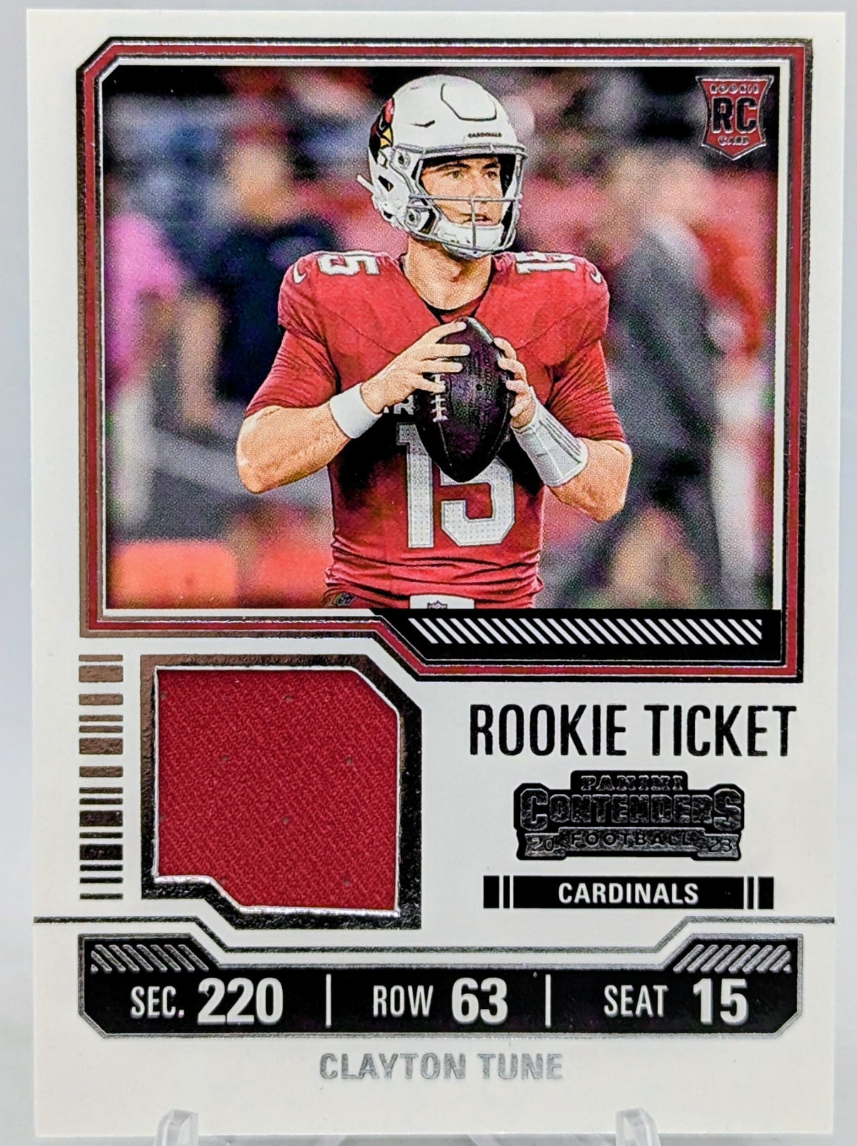 2023 Panini Contenders Rookie Ticket Swatch Patch Clayton Tune #TS6 Cardinals RC