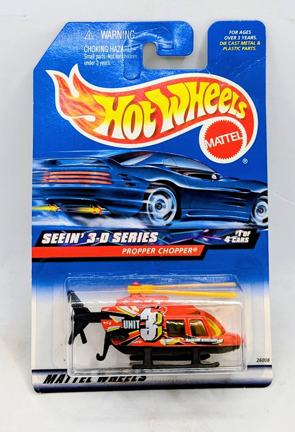 2000 Hot Wheels Seein' 3-D Series Propper Chopper #009 1/4