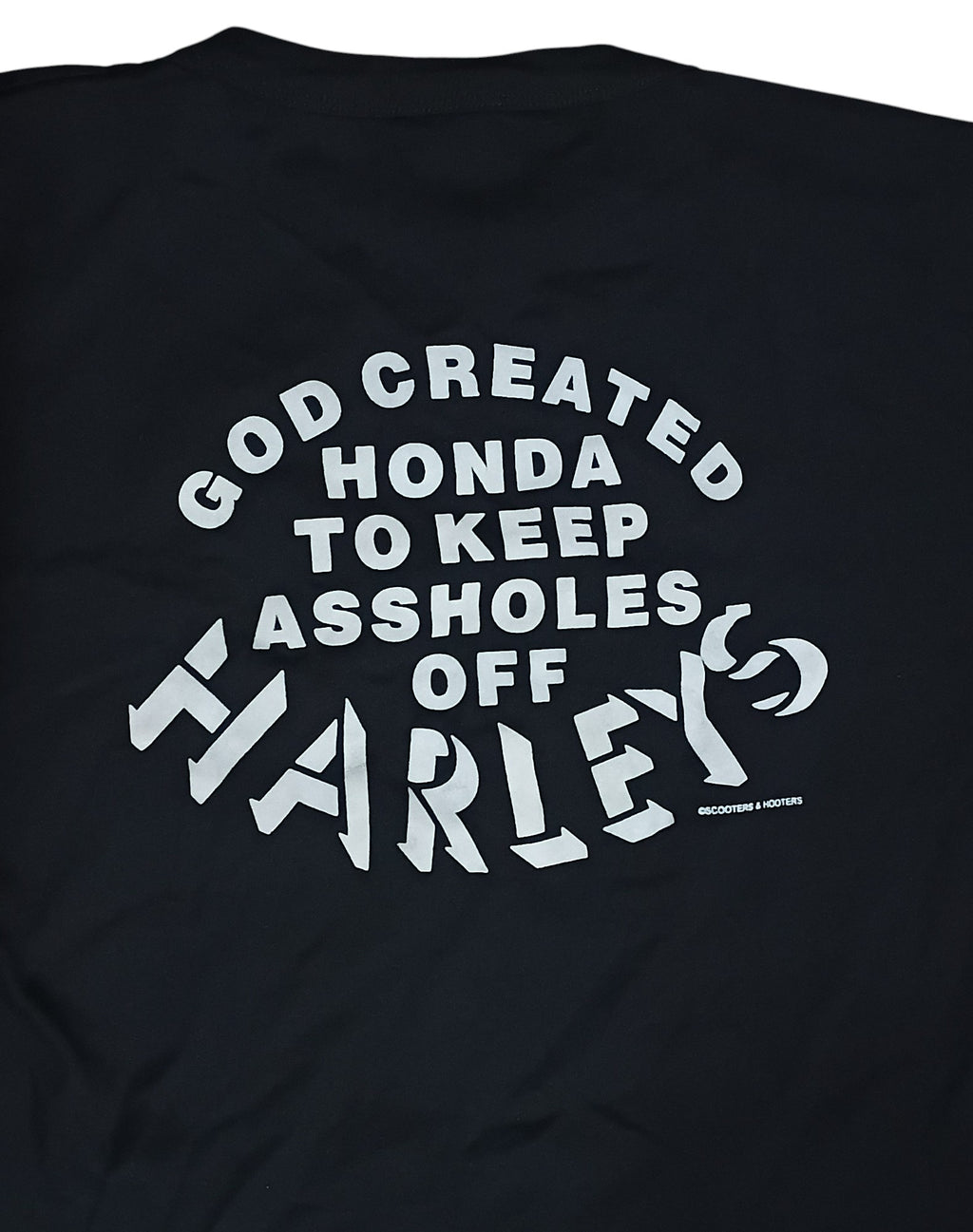 Vintage Scooters & Hooters Bush Pilot God Created Honda Funny T-Shirt XL image 3